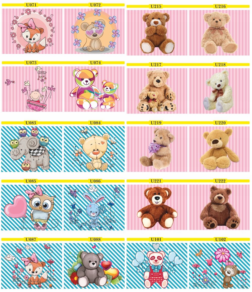 FOTOTAPETA MISIE pluszaki pastele kolorowe DZIECI