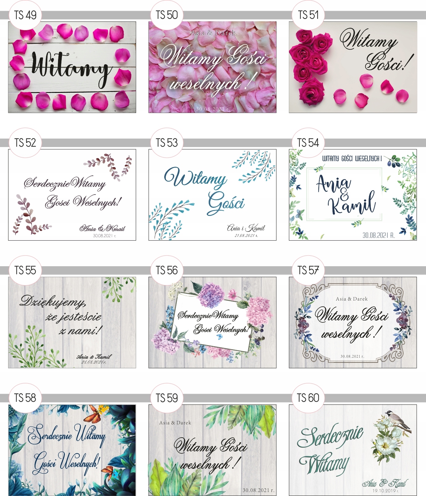 TABLICE powitalna na ślub rustykalna wesele 70x50