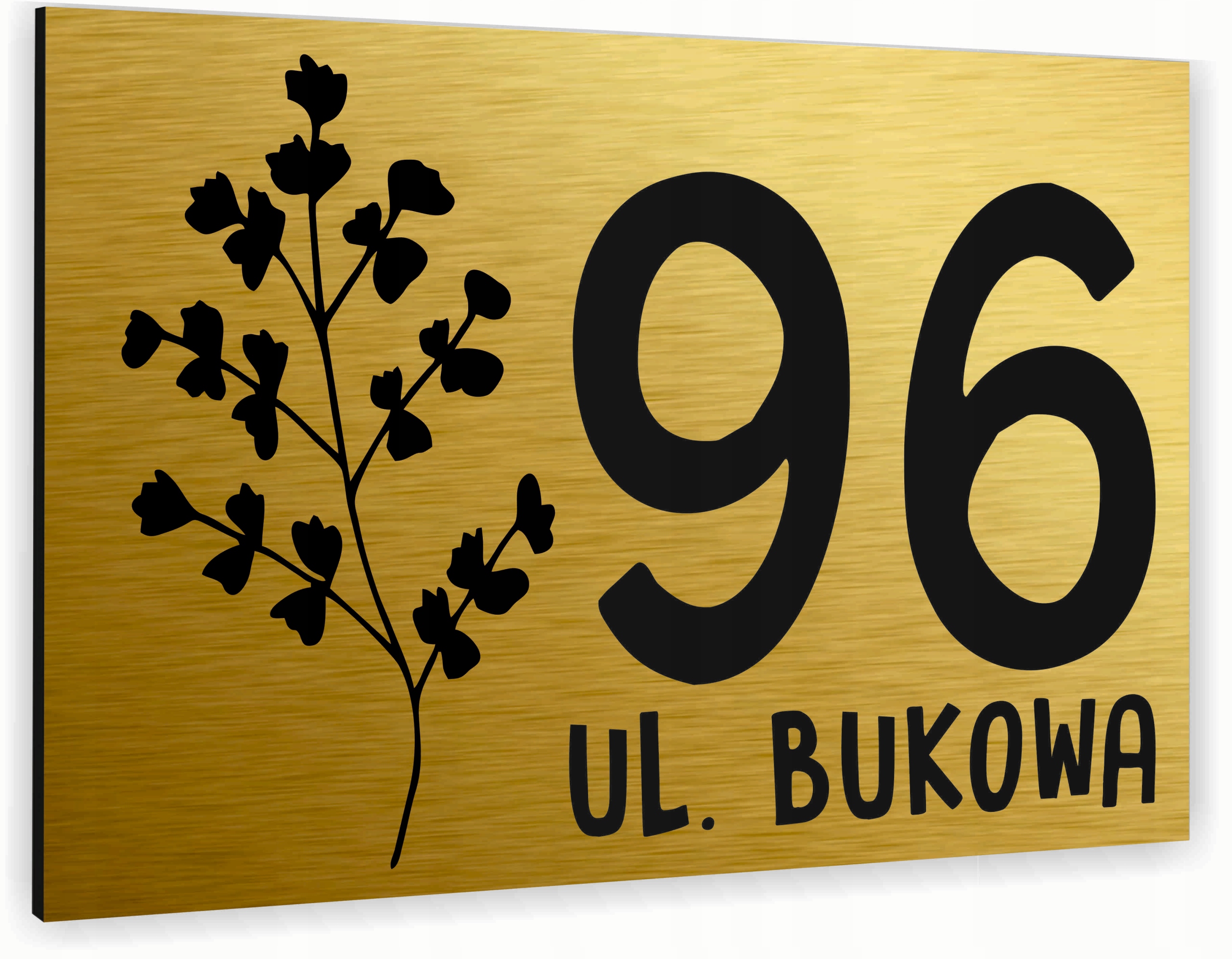 Tabliczka Tablica ADRESOWA złota DIBOND 30x20 numer domu ul. duży wybór