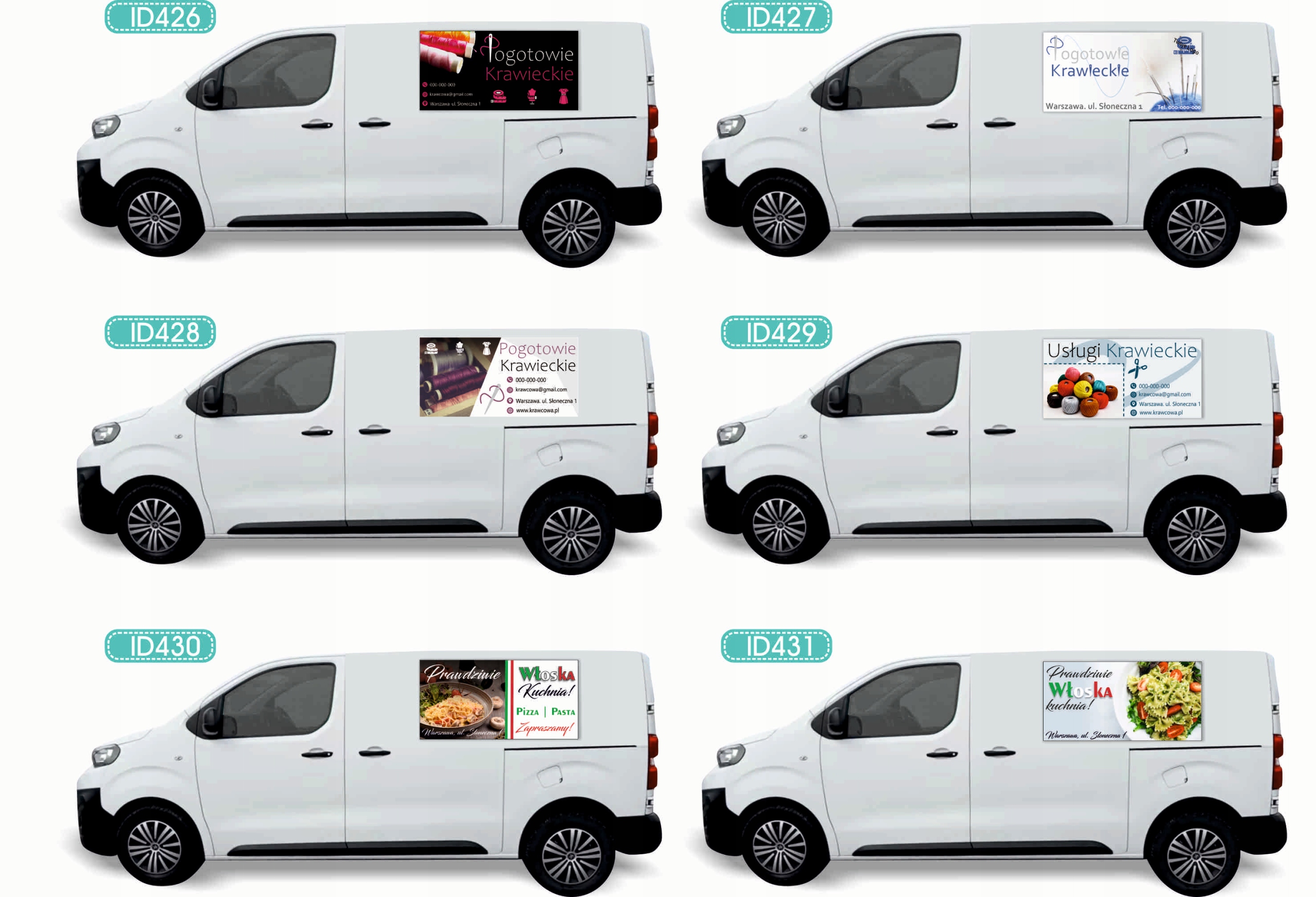 Reklama Naklejka na samochód wiele wzorów MEBLE NA WYMIAR