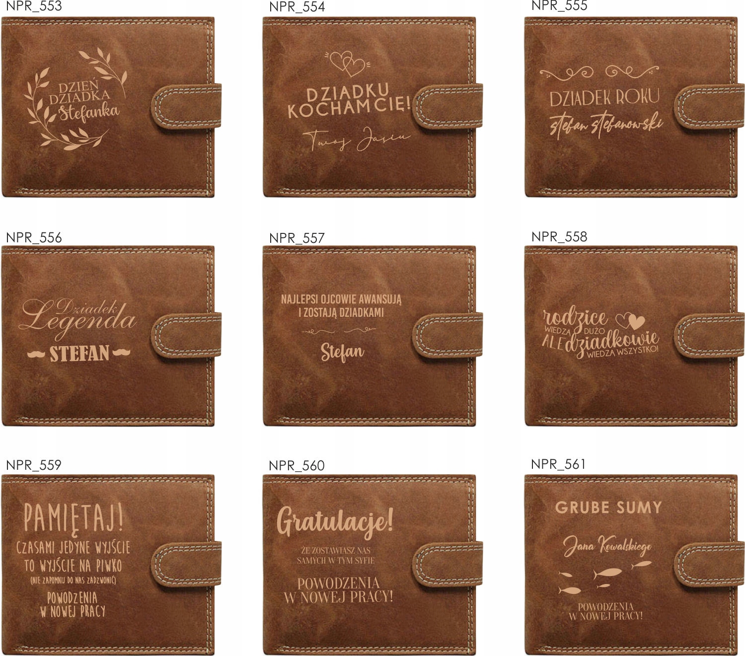 Elegancki portfel policjant WŁASNY TEKST + grawer