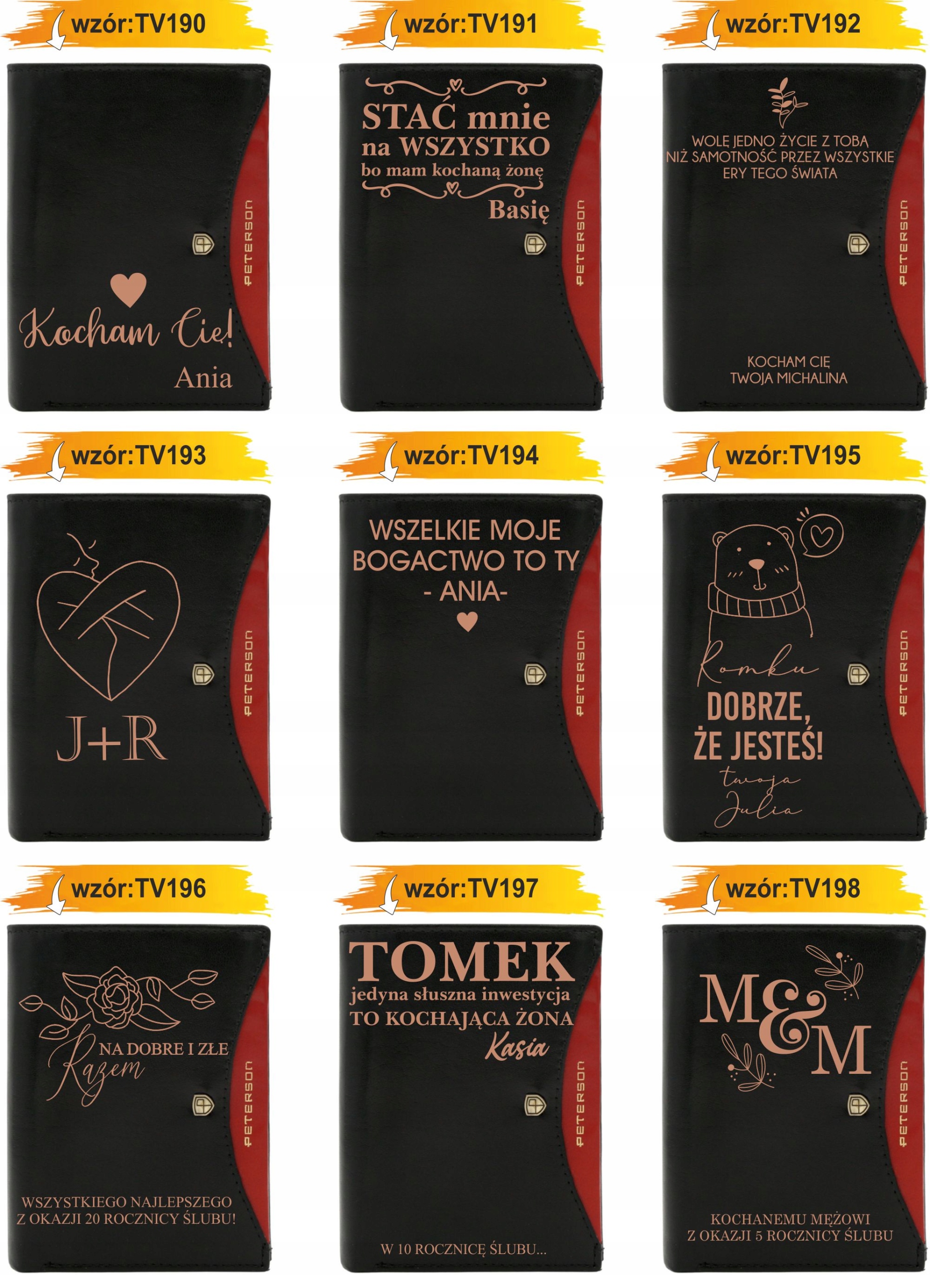 Portfel męski skórzany GRAWEROWANY prezent dla brata twój napis tekst