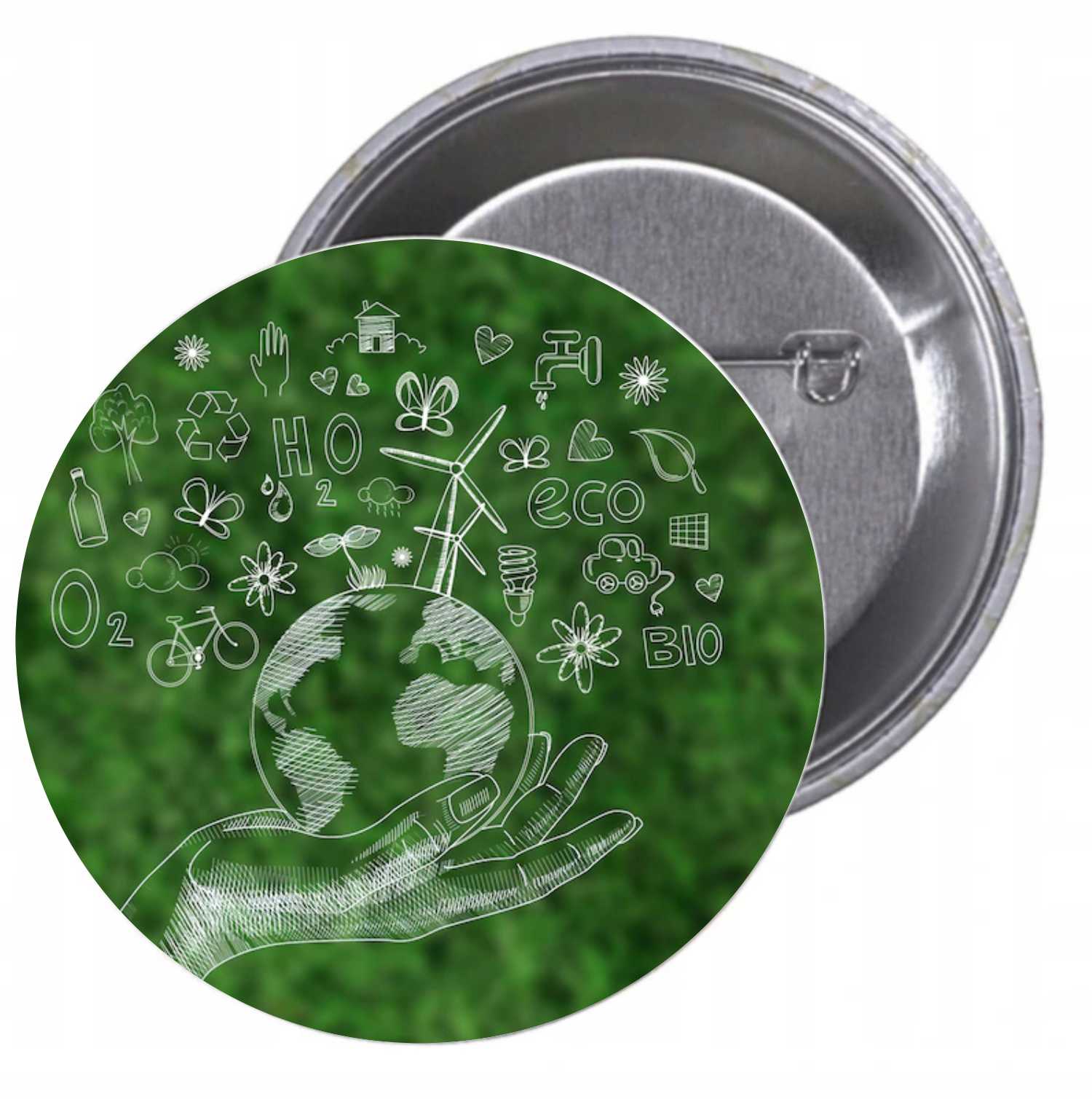 Przypinki buttony EKOLOGIA znaczki z grafiką
