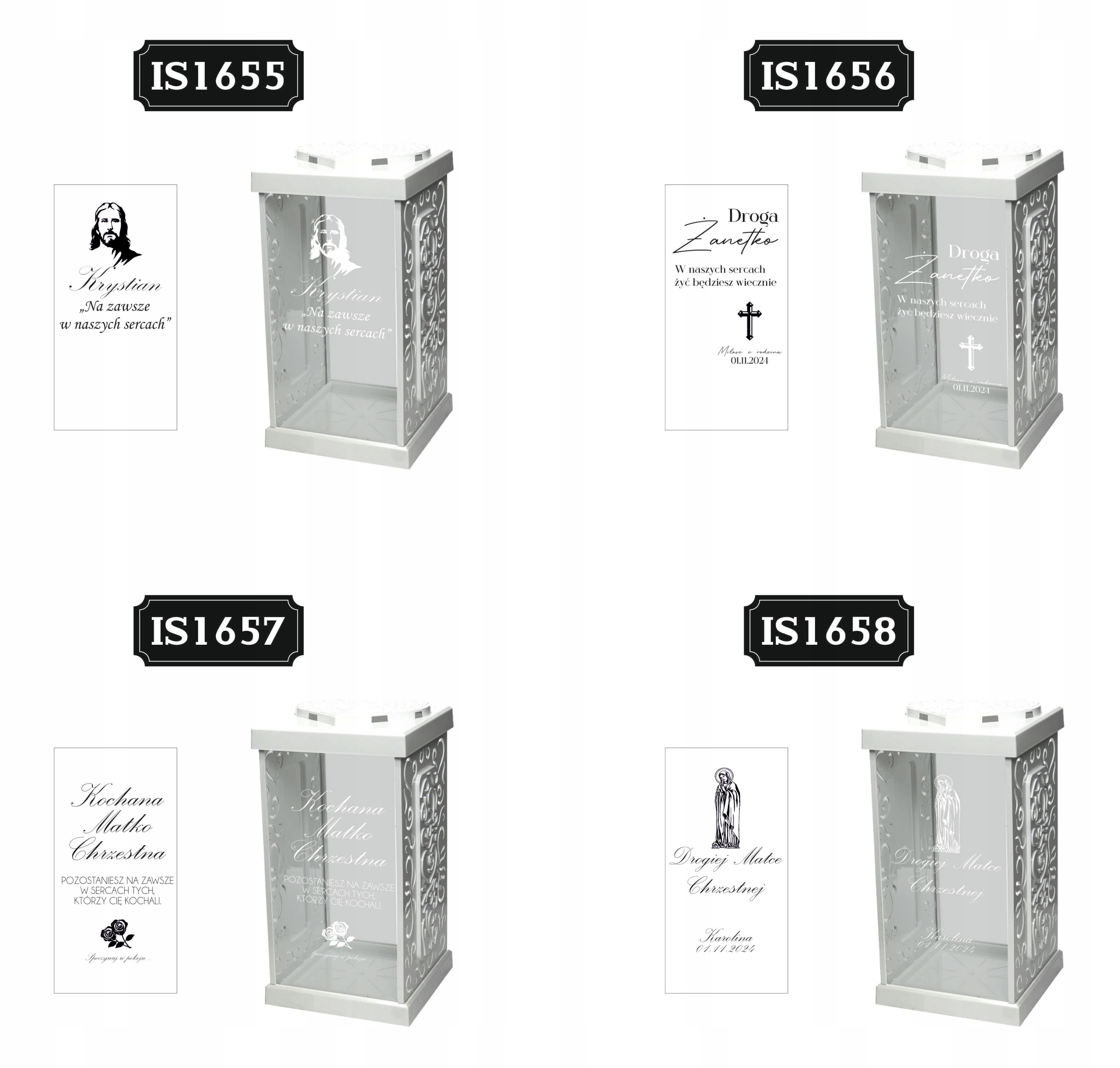 biały ZNICZ GRAWER KAPLICZKA personalizowany twój napis dedykacja DLA MAMY