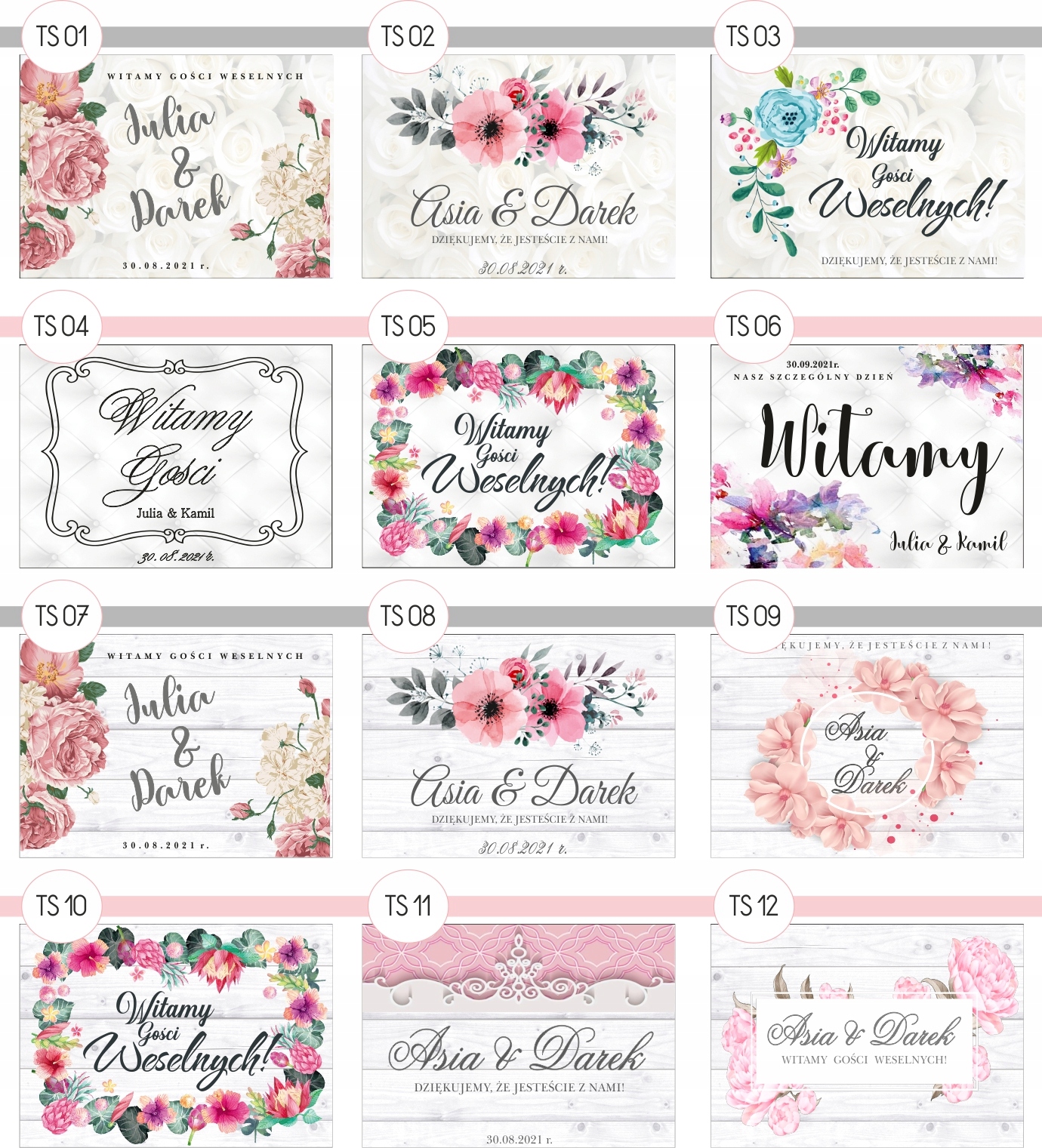 TABLICE powitalna na ślub rustykalna wesele 70x50