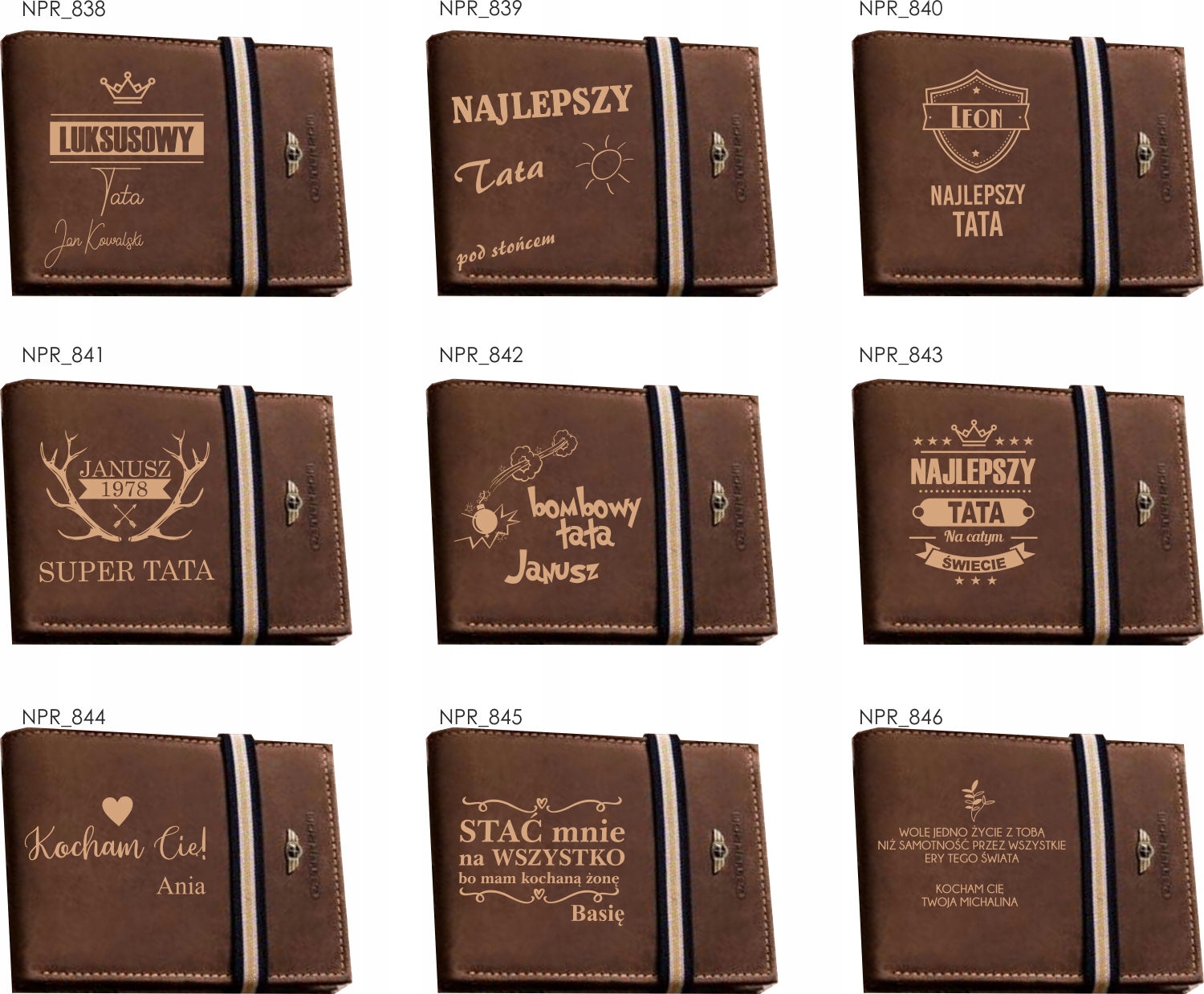 Portfel grawerowany ZAWODY dużo wzorów + perfumy
