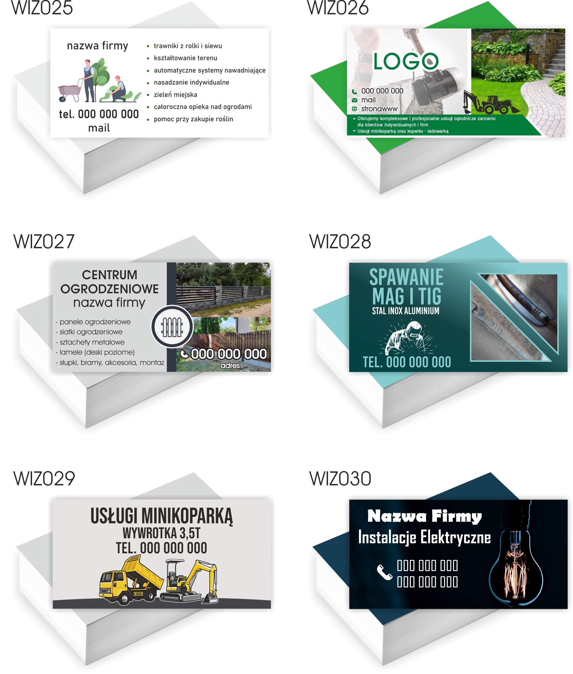 Wizytówki firmowe GOTOWY PROJEKT GRATIS 200 sztuk USŁUGI ELEKTRYCZNE