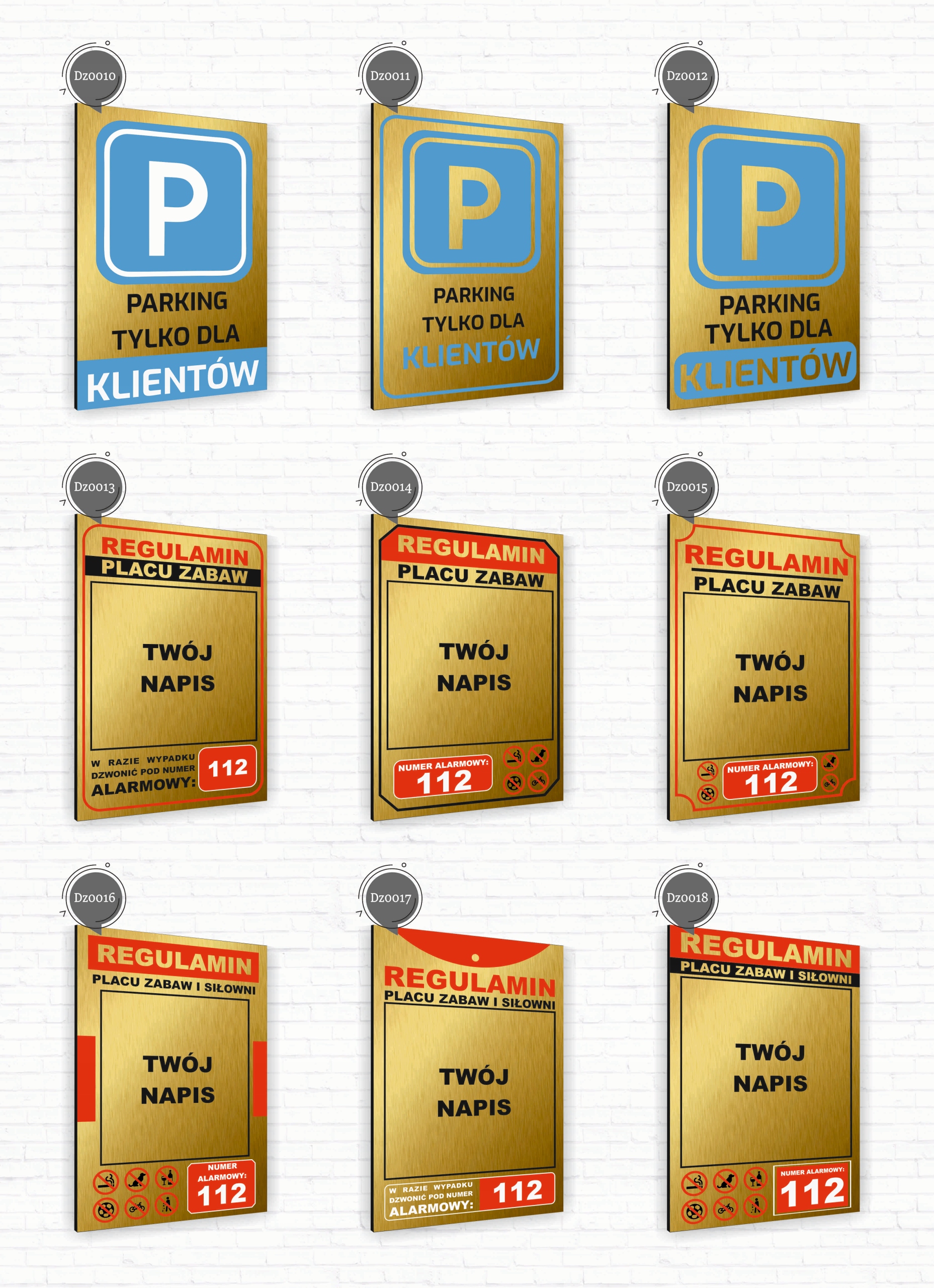 Tabliczka znak informacyjny 40x30 Złota NIE URUCHAMIAĆ Aluminiowa NADRUK UV