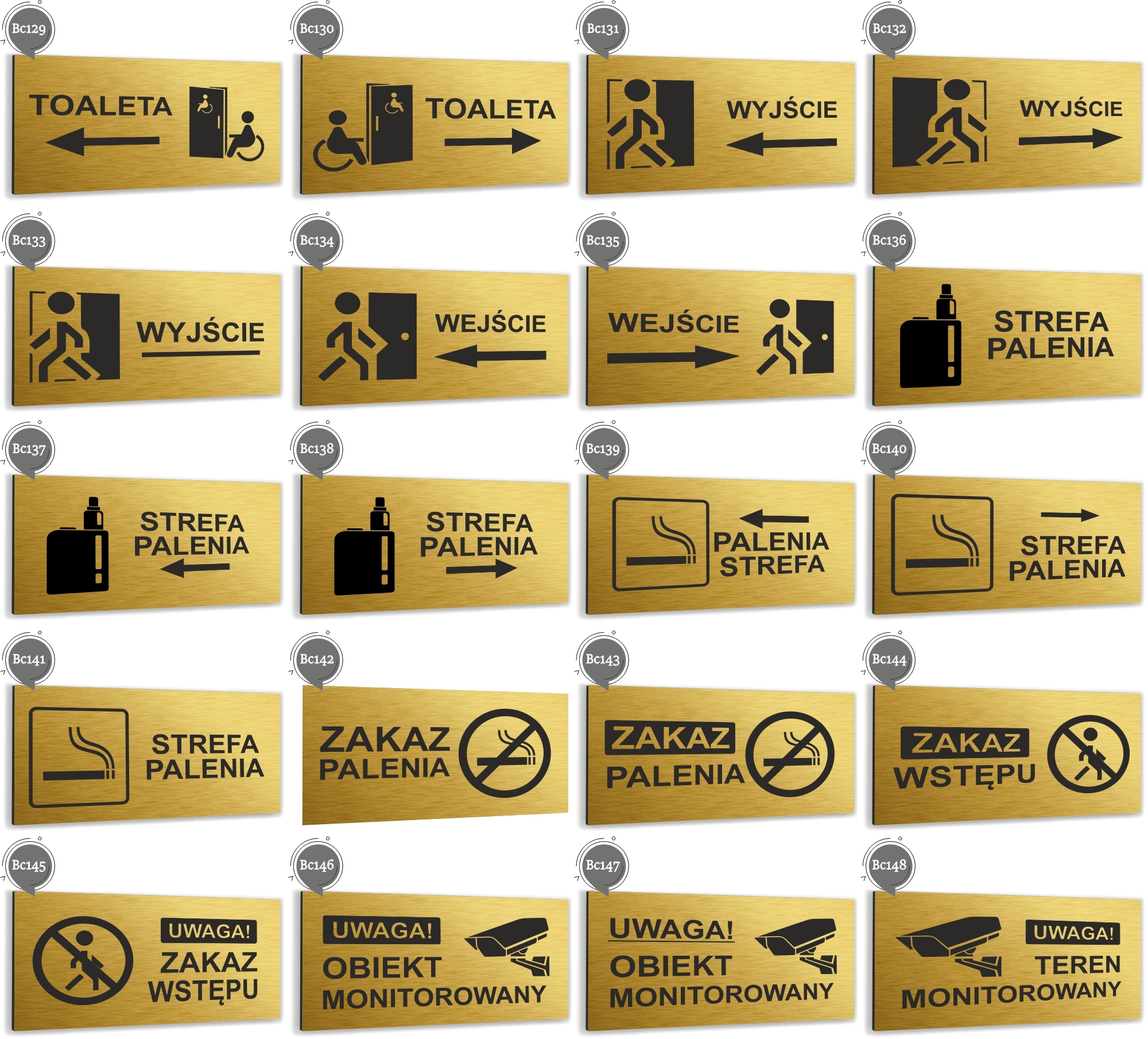 Tabliczka TOALETA DLA OSÓB NIEPEŁNOSPRAWNYCH aluminium informacyjna ZŁOTA