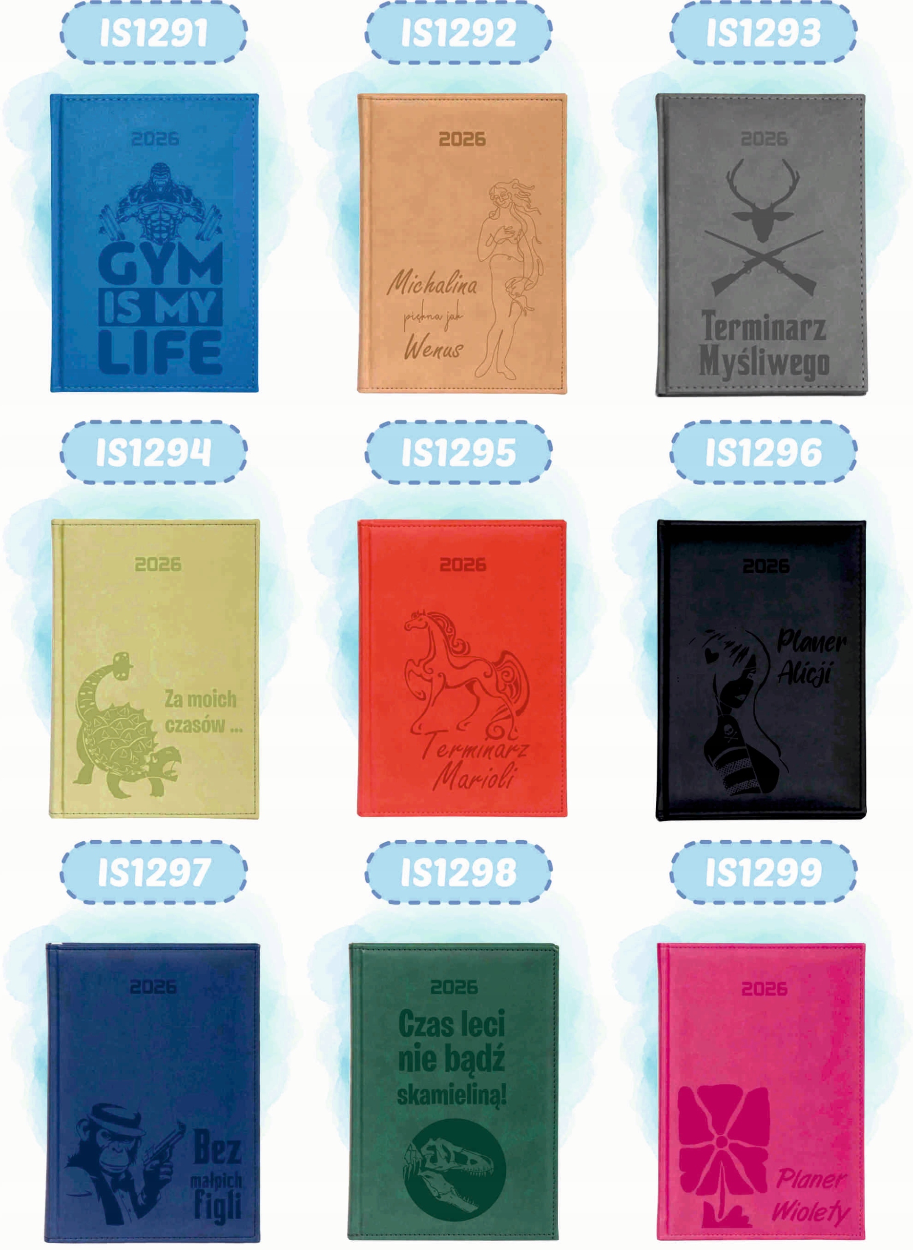KALENDARZ A5 2026 KSIĄŻKOWY GRAWER PERSONALIZOWANY DUŻO WZORÓW + IMIĘ