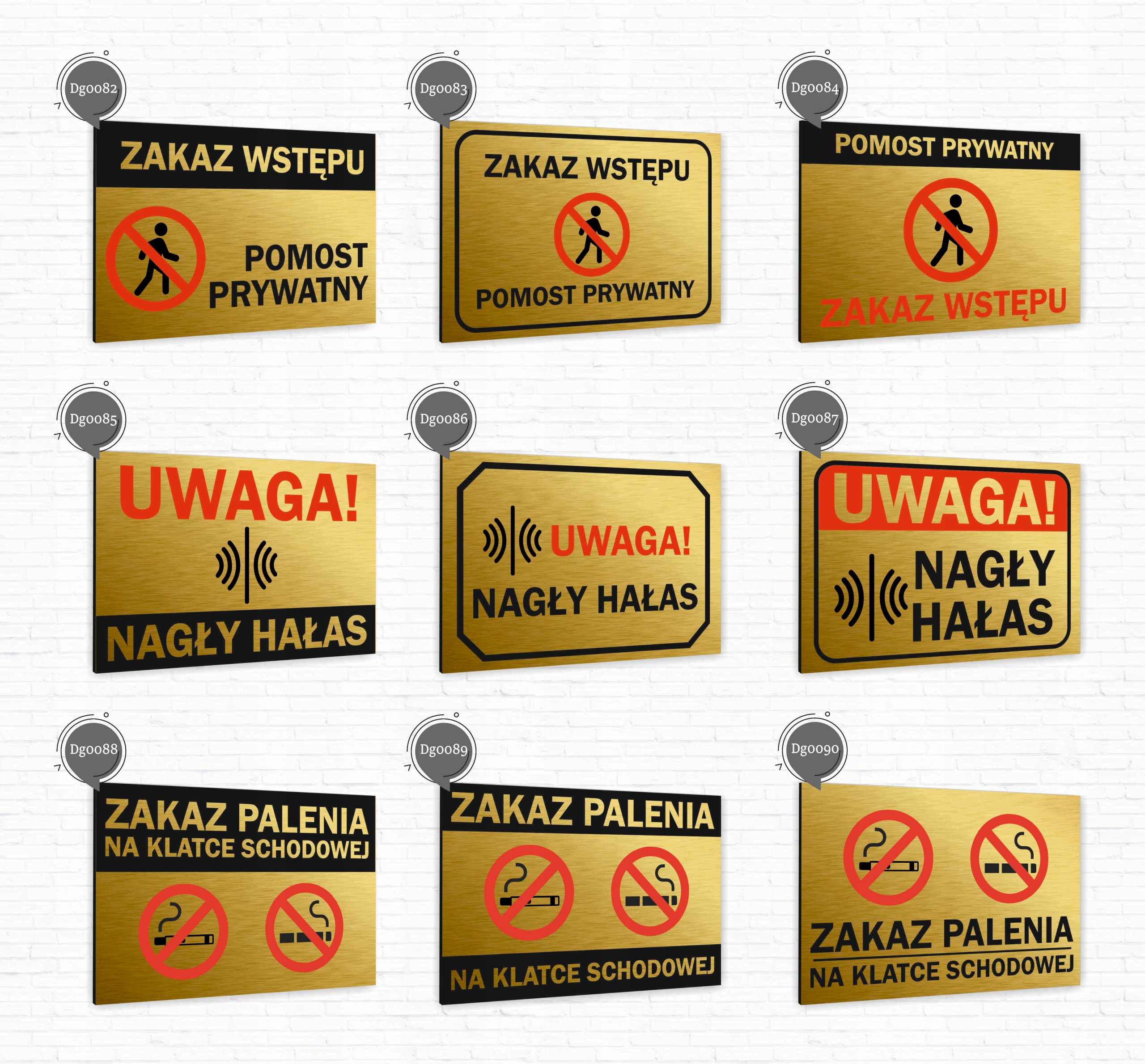 Tabliczka znak informacyjny 40x30 Złota ZAKAZ JAZDY Aluminiowa NADRUK UV