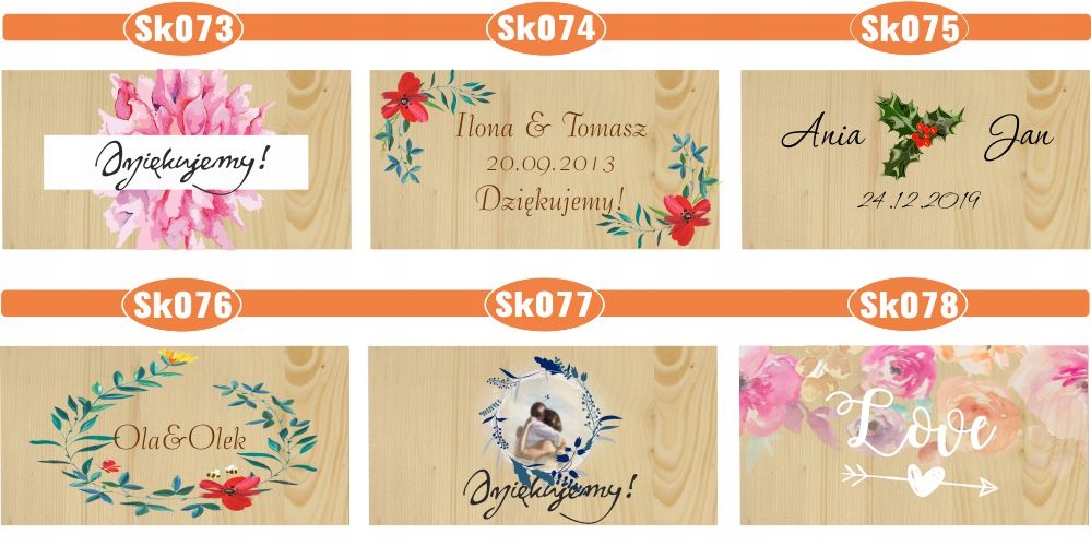 Pudełko na koperty drewniana skrzynka z nadrukiem