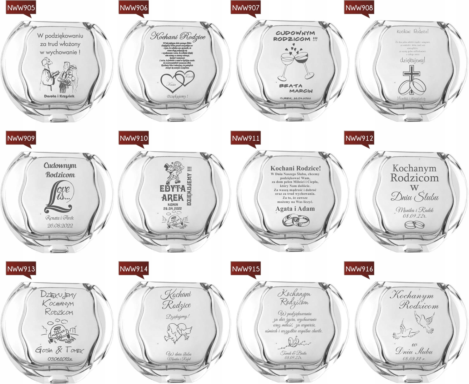 Wazon z grawerem PREZENT na urodziny 30 40 50 60