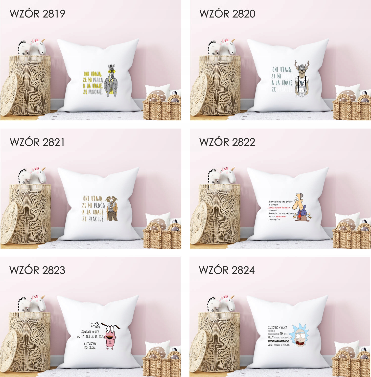 Poduszka z nadrukiem PREZENT CODZIENNIE W PRACY