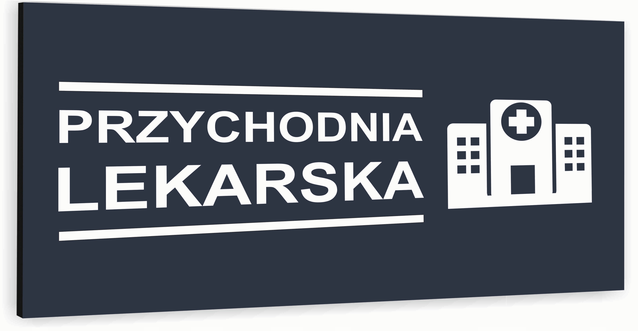 Tabliczka informacyjna ATRACYTOWA aluminiowa PRZYCHODNIA LEKARSKA NADRUK UV