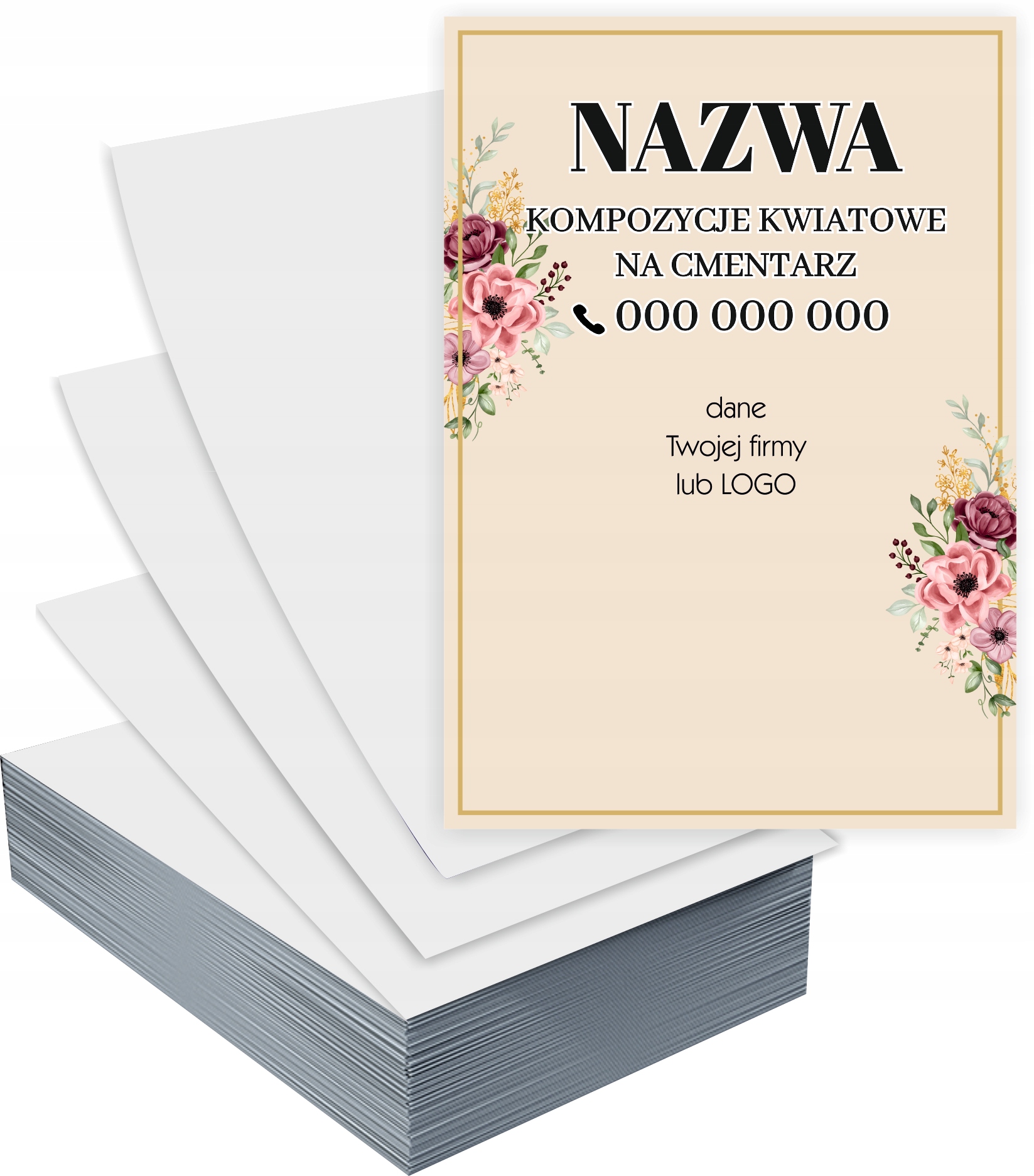 Ulotki A5 reklamowe KOMPOZYCJE KWIATOWE GOTOWY PROJEKT GRATIS 100 szt