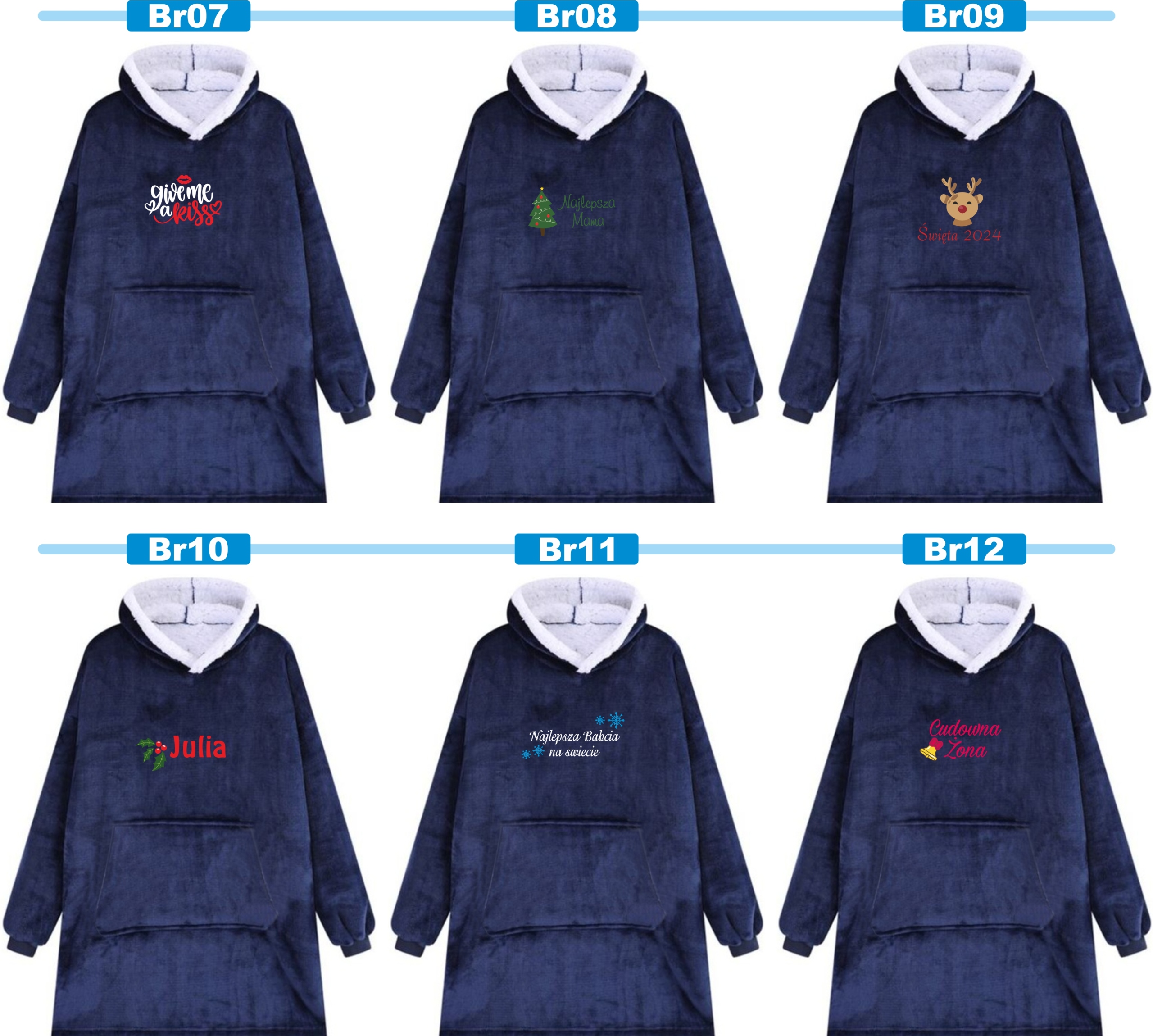 KOCOBLUZA BLUZA KOC 2w1 OVERSIZE Z HAFTEM PREZENT personalizowany