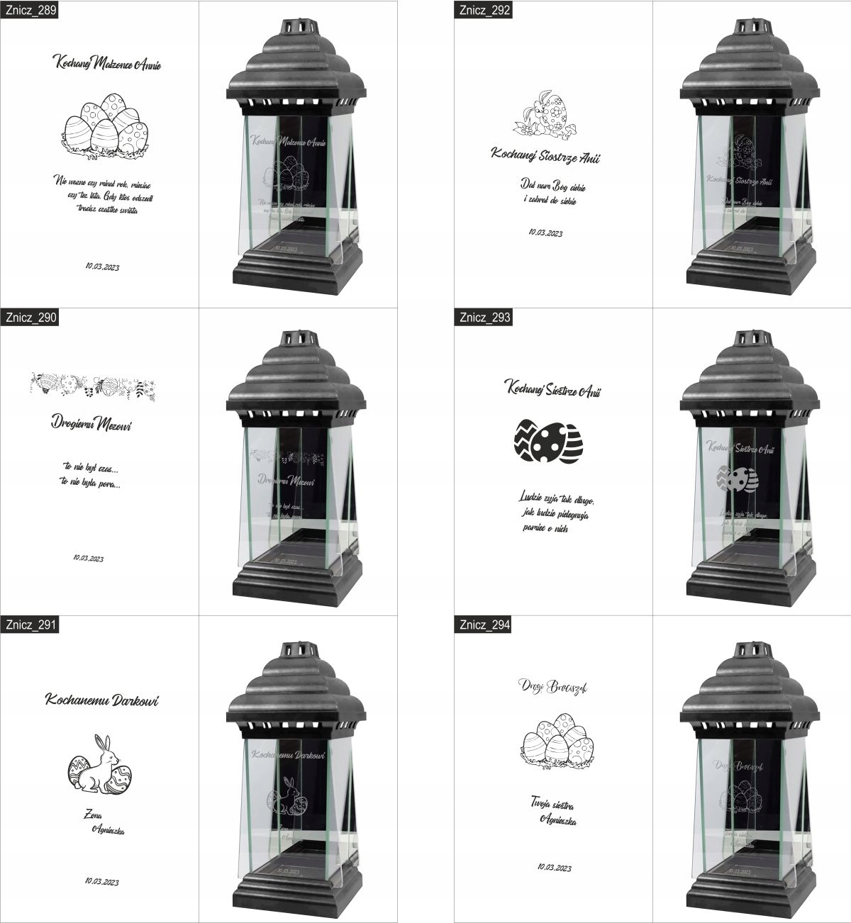 ZNICZ LAMPION KAPLICZKA z grawerem dedykacją napis