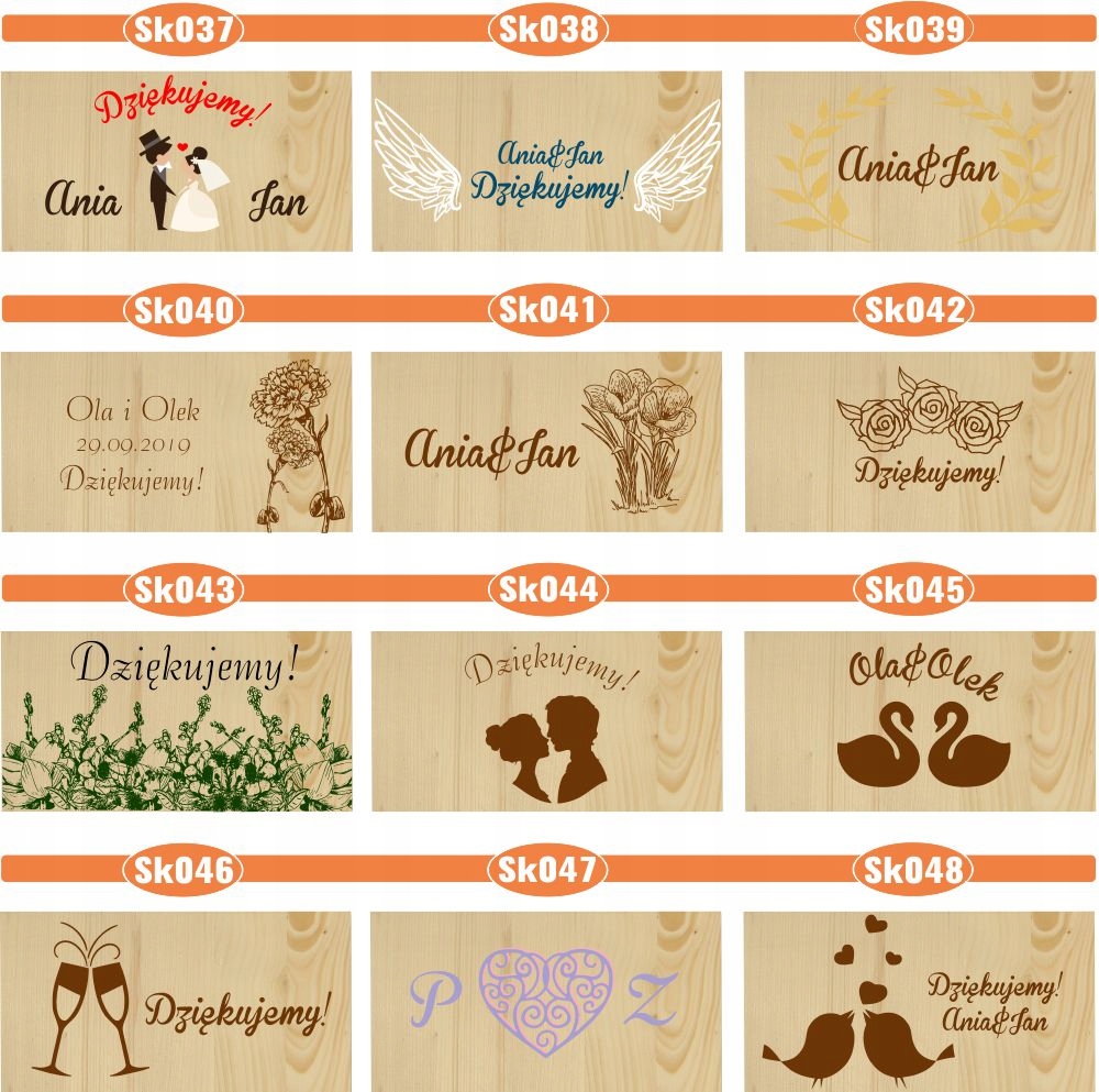 Pudełko na koperty drewniana skrzynka z nadrukiem