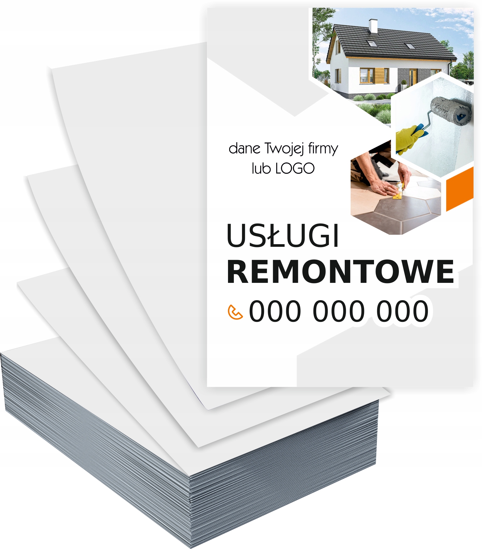 Ulotki A5 reklamowe firmowe REMONTY GOTOWY PROJEKT GRATIS 5000 szt