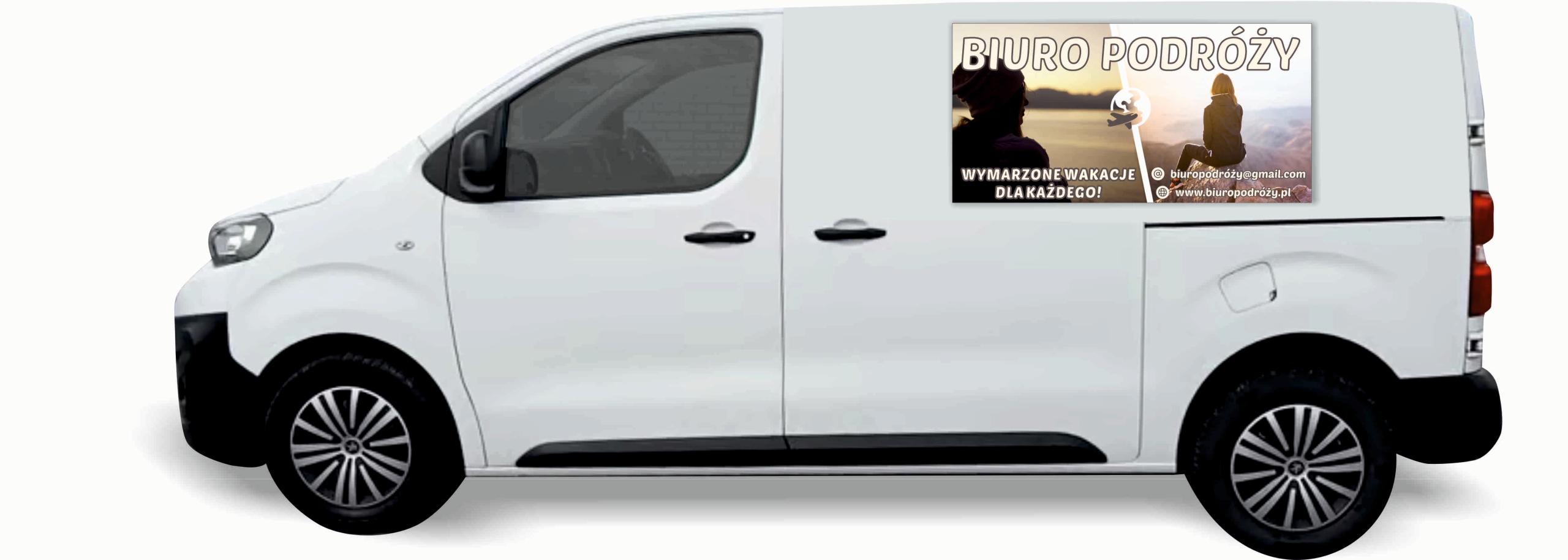 Reklama Naklejka na samochód RÓŻNE WZORY do wyboru BIURO PODRÓŻY