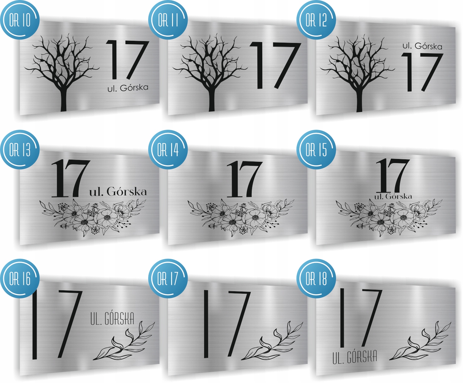 Tabliczka Tablica ADRESOWA BIAŁA DIBOND 40x30 numer domu ulica KWIATY