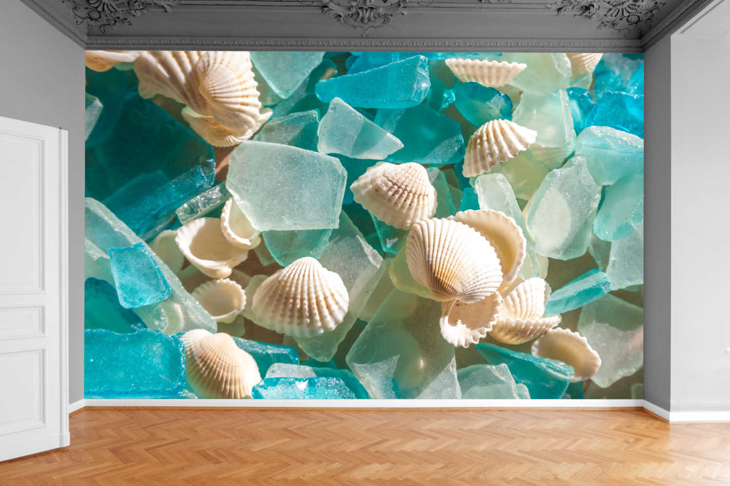 Fototapeta MORSKIE MUSZLE WODNE LODOWE 390x280