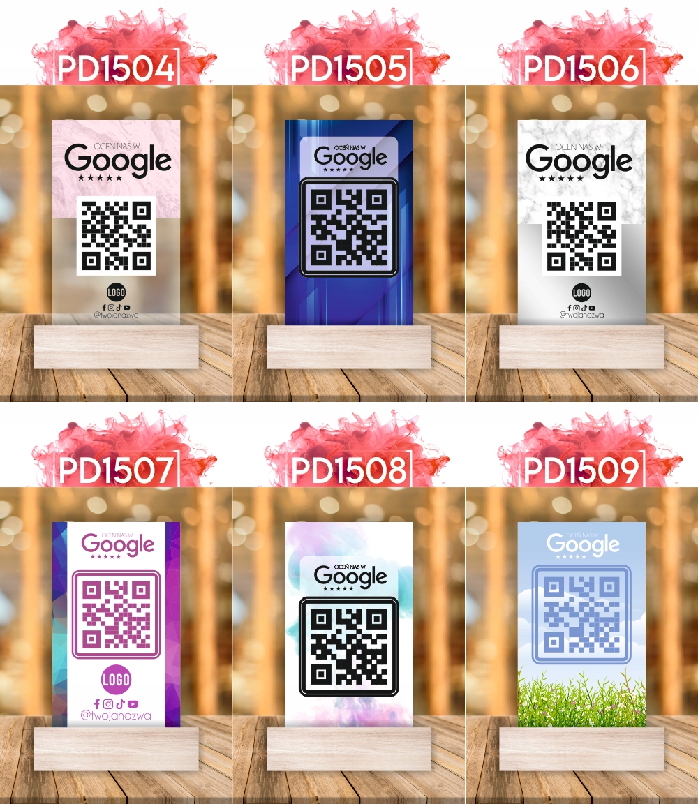 STATUETKA Z TABLICZKĄ z miejscem na kod QR I TWOJE LOGO nadruk UV