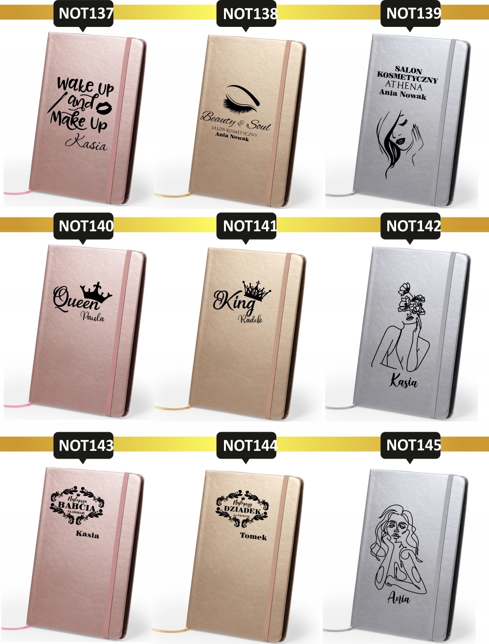 Notes metaliczny A5 nadruk UV PREZENT best FRIENDS