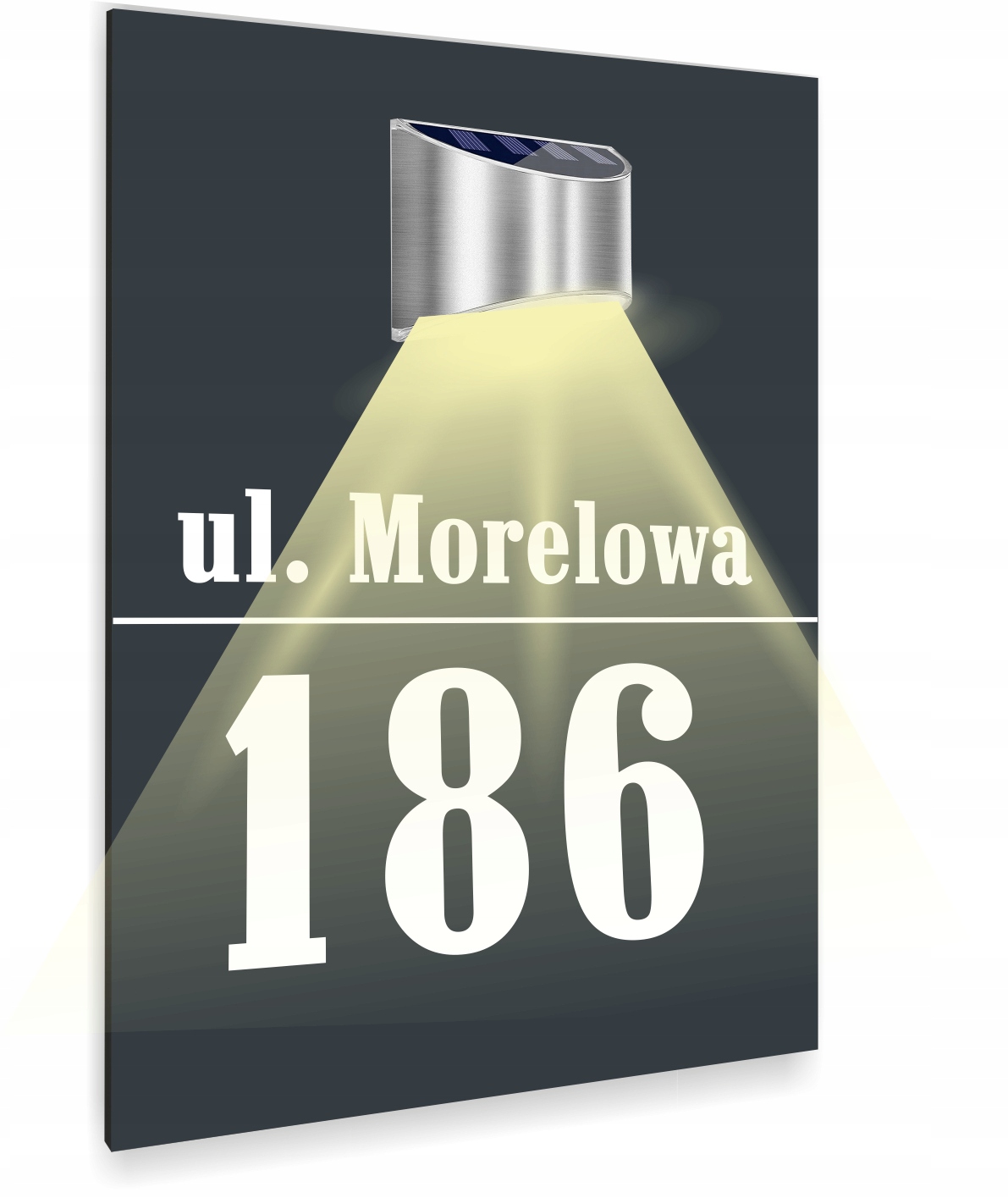 antracyt TABLICZKA podświetlana ADRESOWA twój adres dibond 30x20 cm