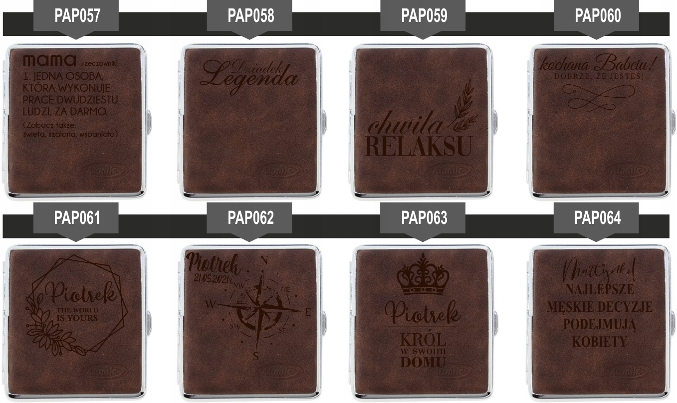 Papierośnica zamszowa GRAWEROWANA PREZENT dla niej