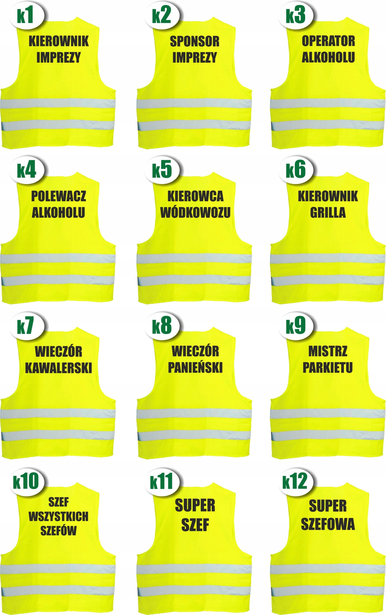 KAMIZELKA ODBLASKOWA śmieszne kamizelki z nadruk