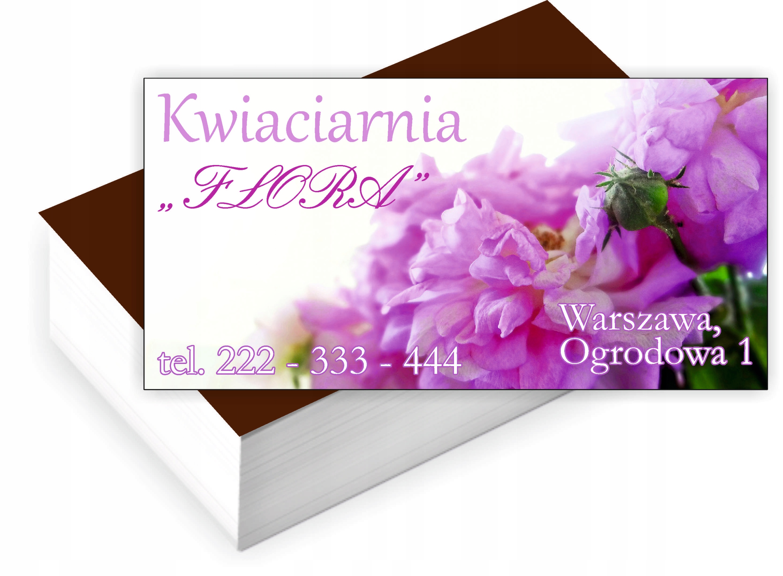 Wizytówki firmowe Foliowane 1000szt różne wzory KWIACIARNIA KWIATY