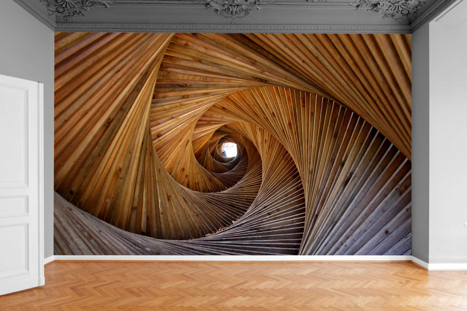 Fototapeta DESKI DREWNIANY TUNEL 3D POD WYMIAR