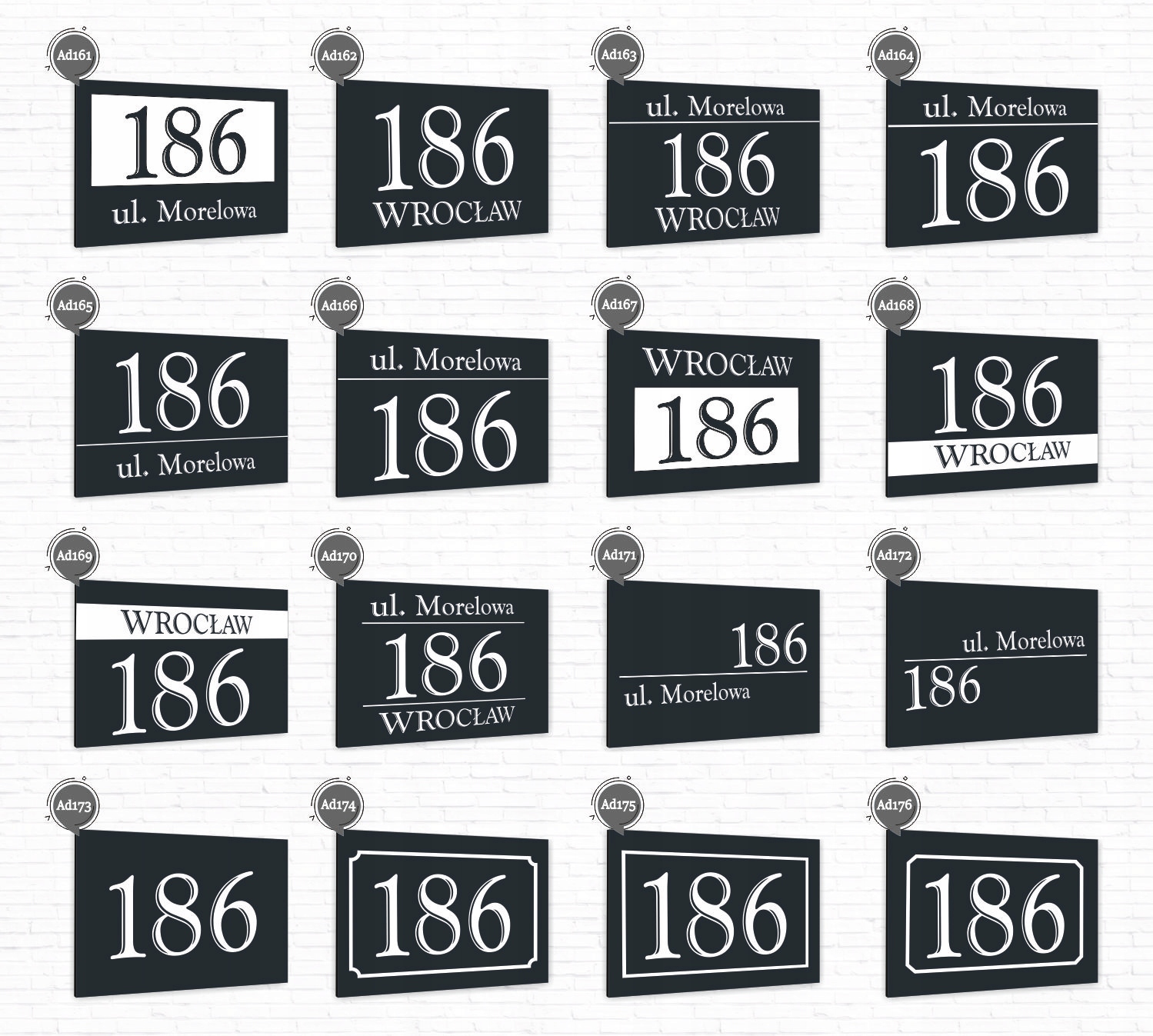 Tabliczka ADRESOWA NA DOM NUMER DOMU ZE STRZAŁKĄ