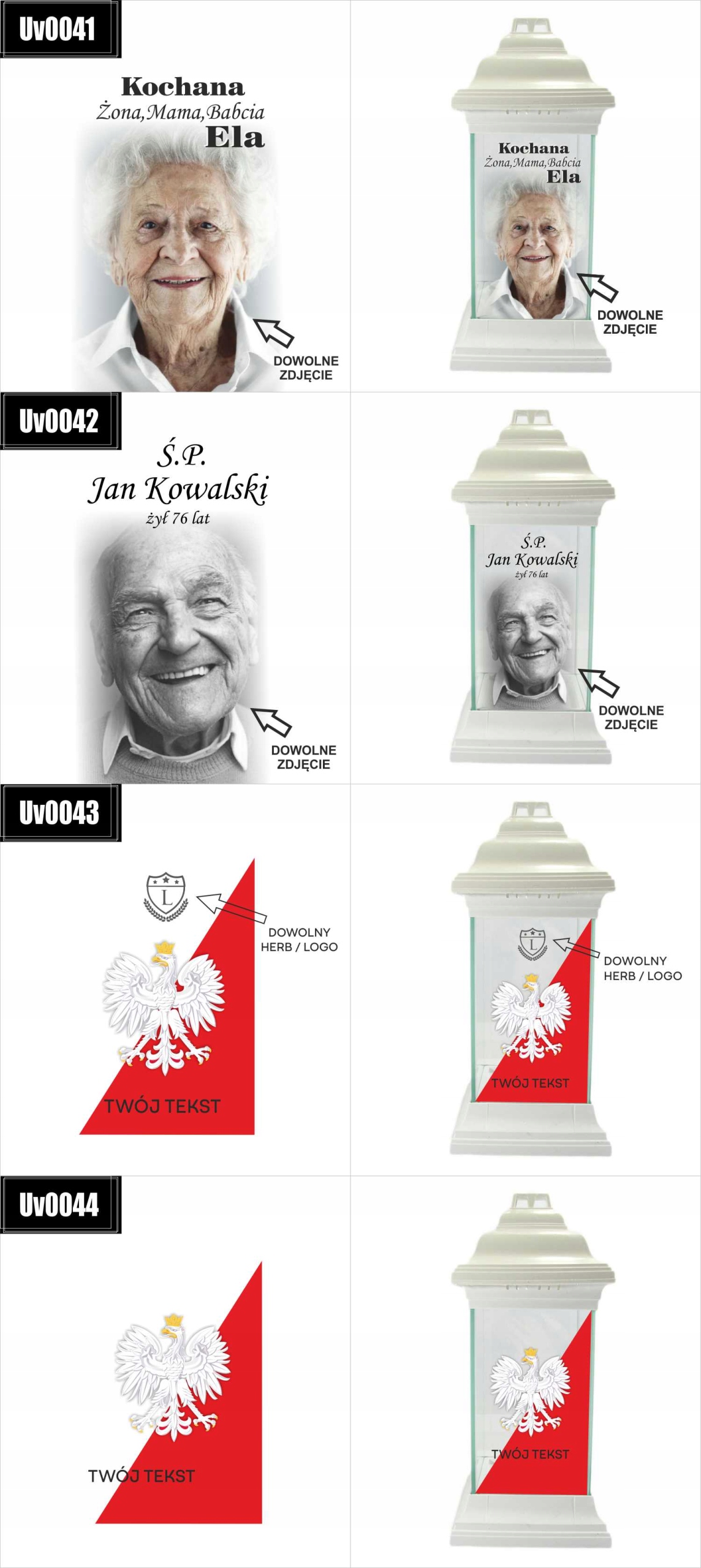 ZNICZ na grób ZE ZDJĘCIEM DEDYKACJĄ nadruk grawer