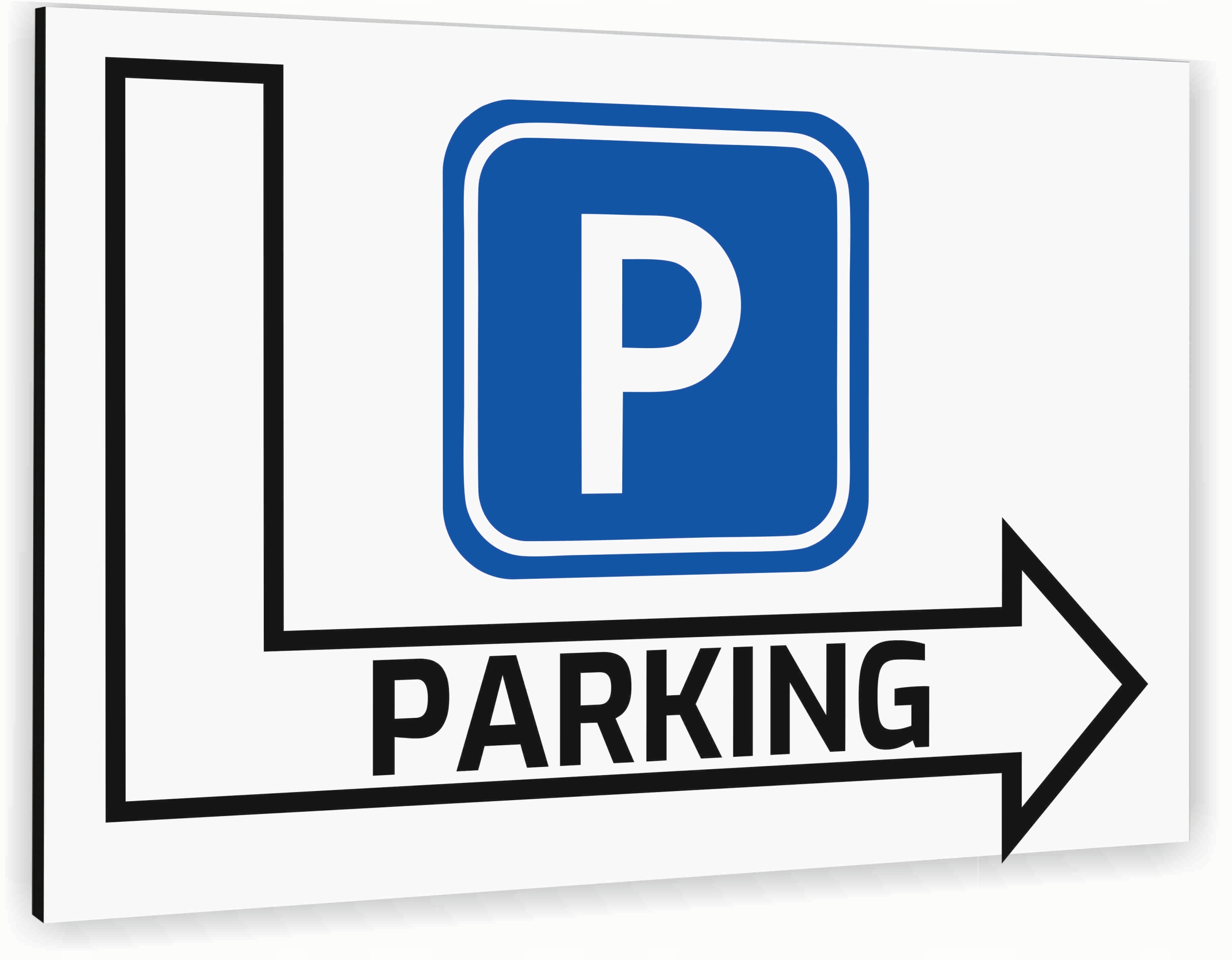 Tabliczka znak informacyjny 30x20 Biała PARKING Aluminiowa NADRUK UV