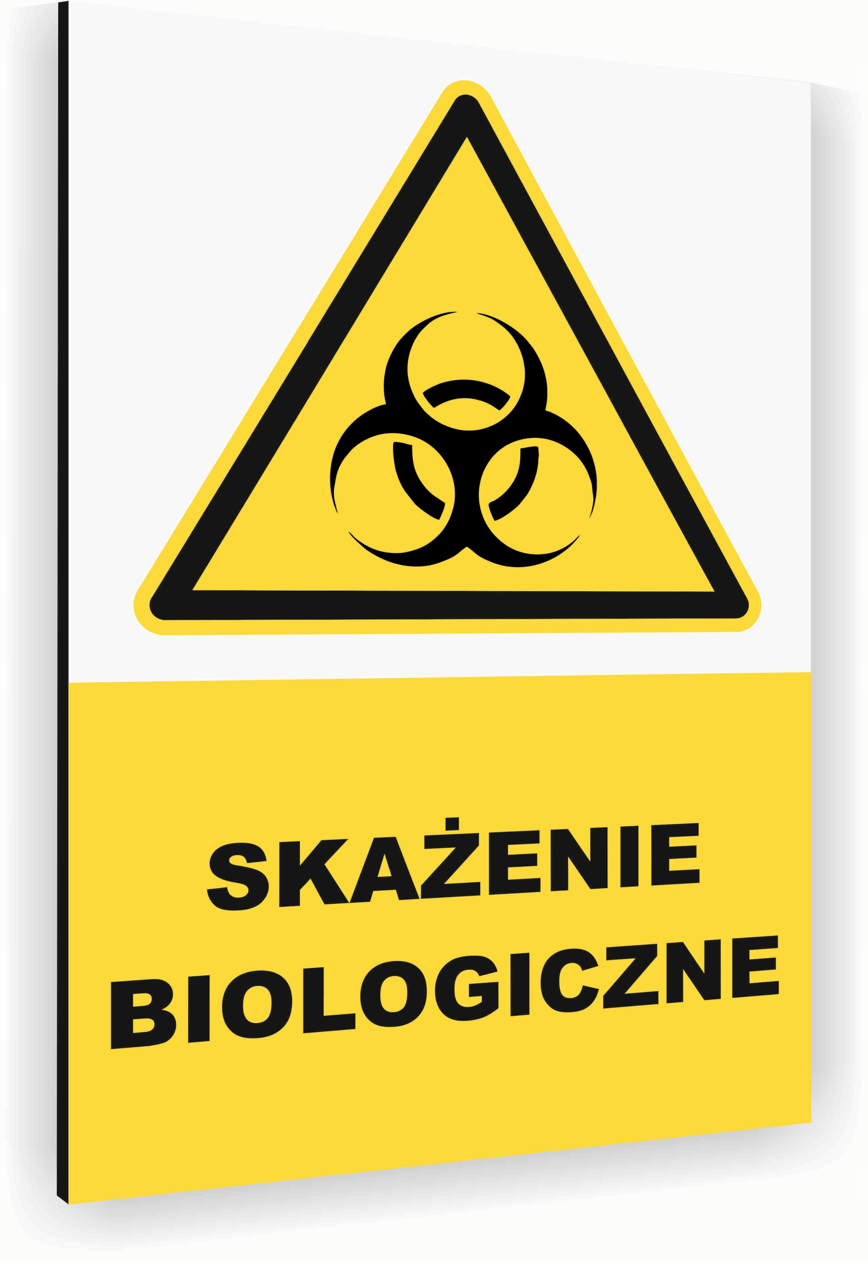 Tabliczka znak informacyjny 20x15 Biała SKAŻENIE BIOLOGICZNE Aluminiowa