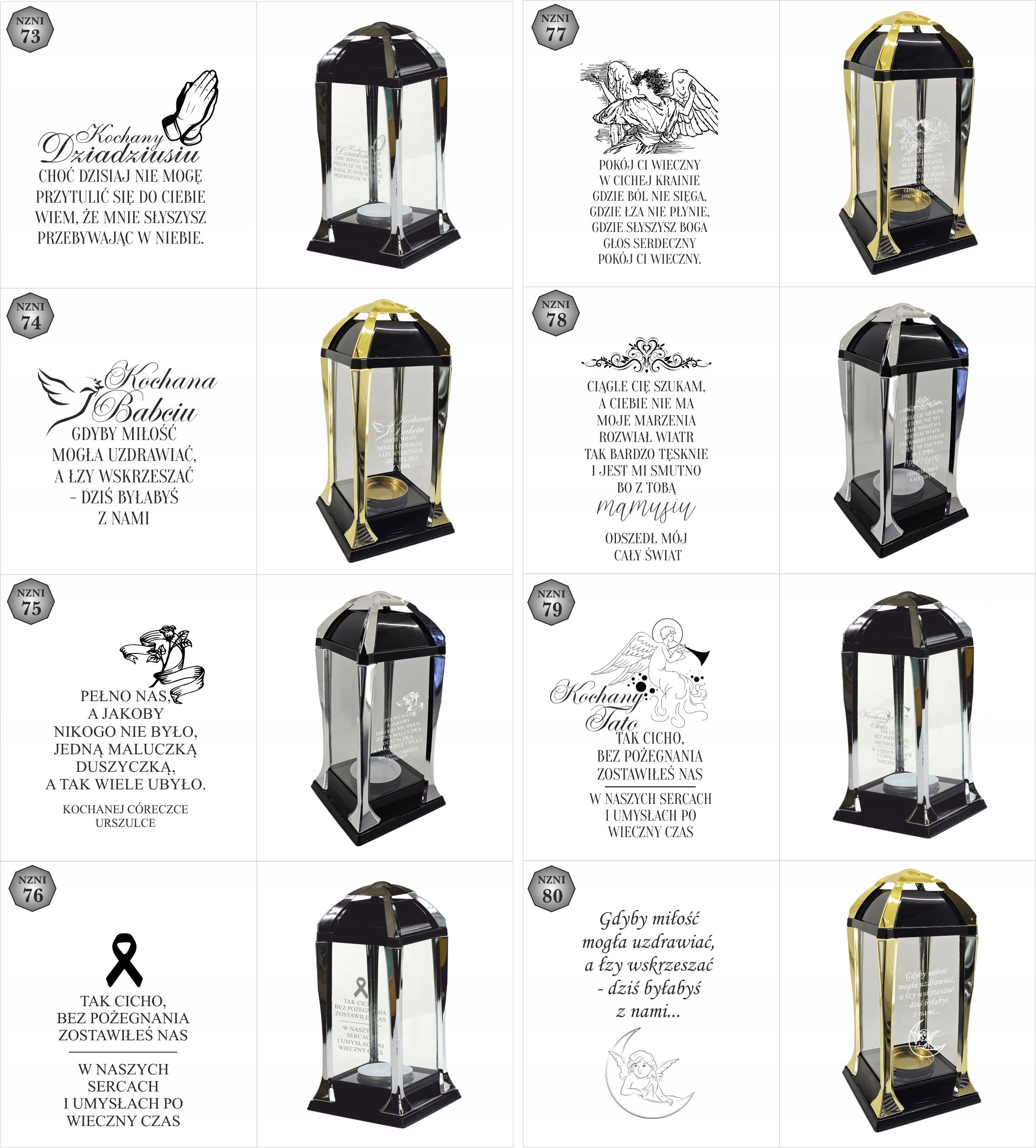 Kapliczka z grawerem Znicz pamiątkowy personalizowany napis dla dziadka