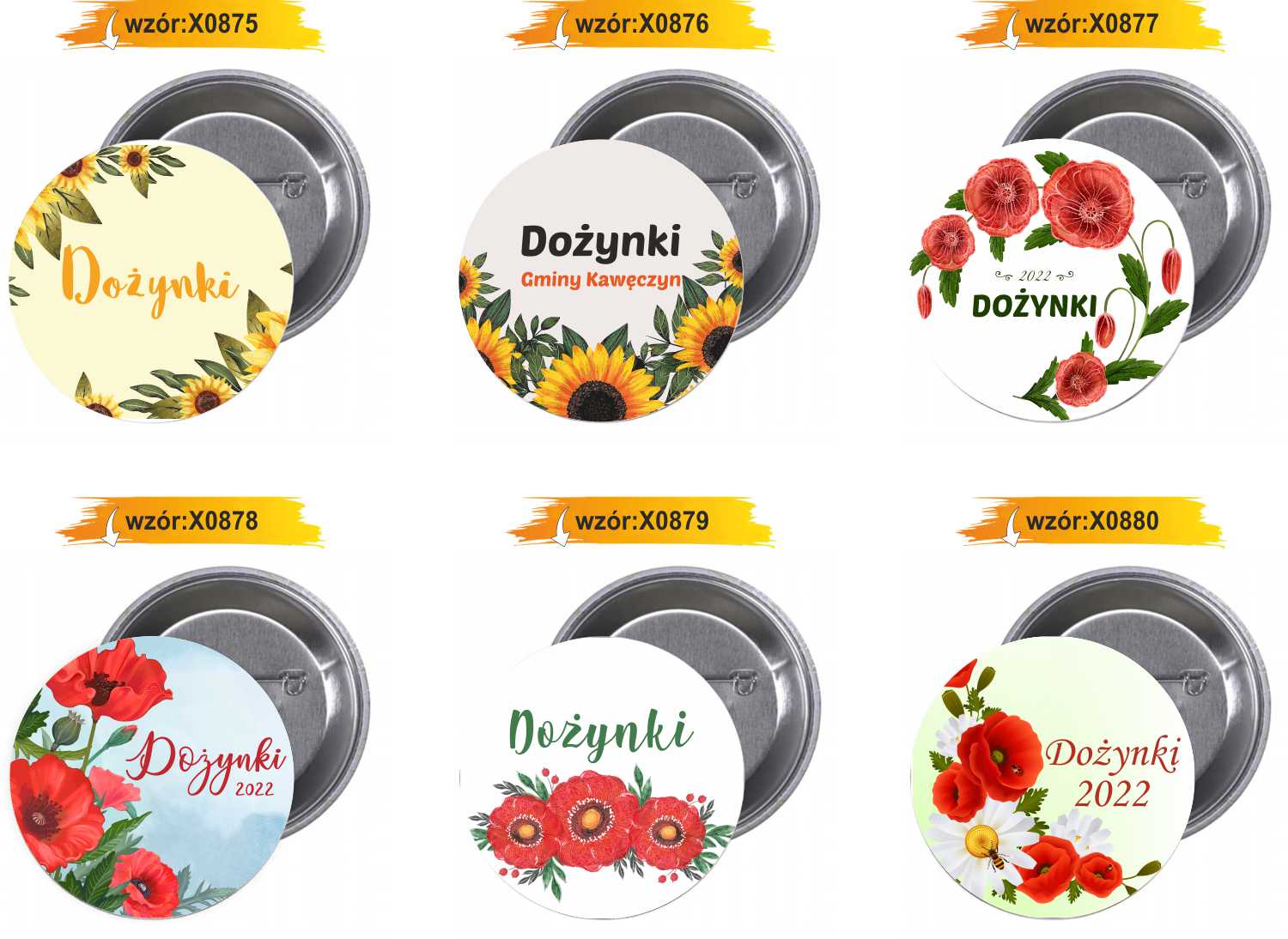 Przypinki buttony SUPER JAKOŚĆ DOŻYNKI 2022