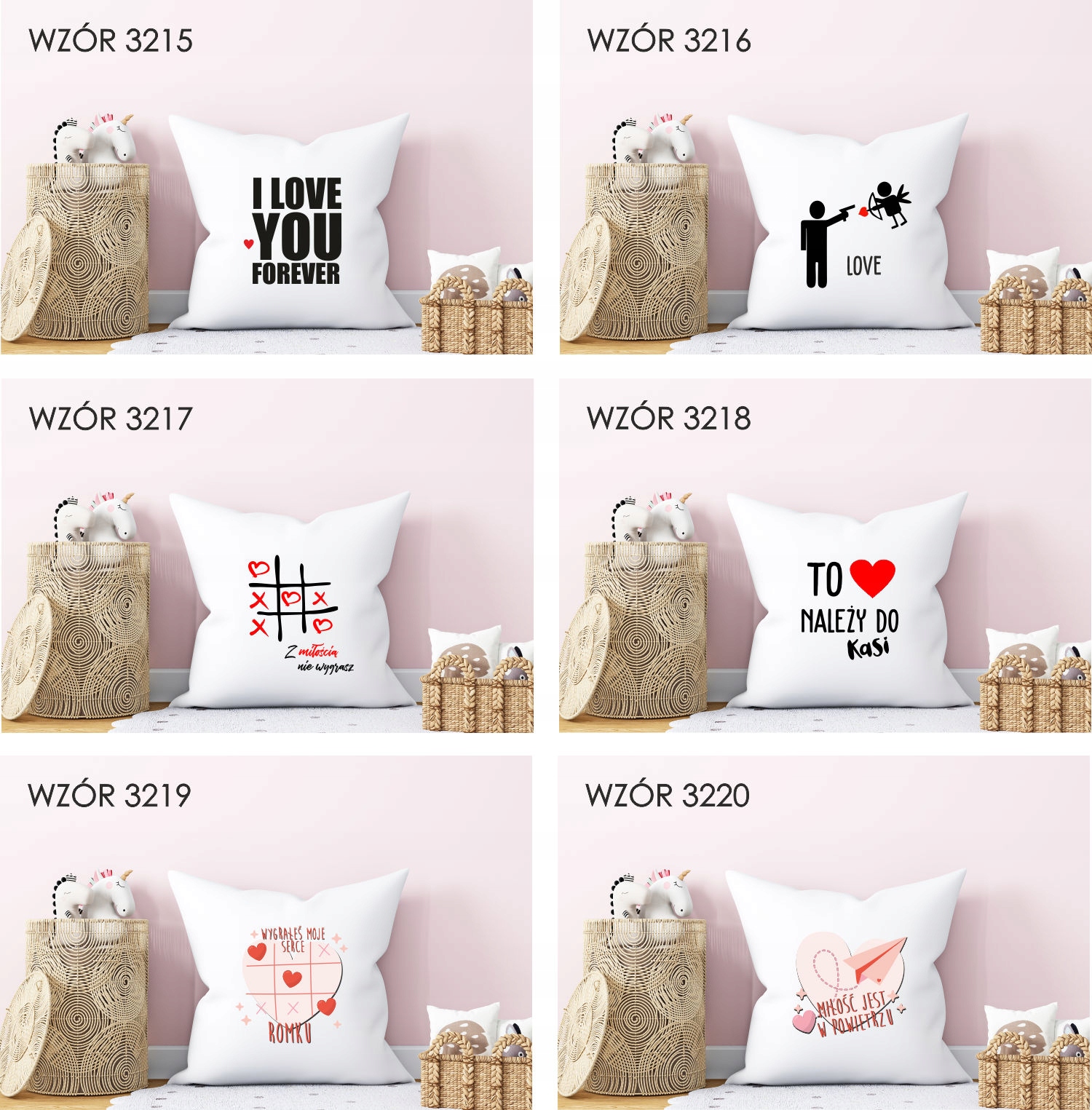 Poduszka z nadrukiem PREZENT na WALENTYNKI LOVE