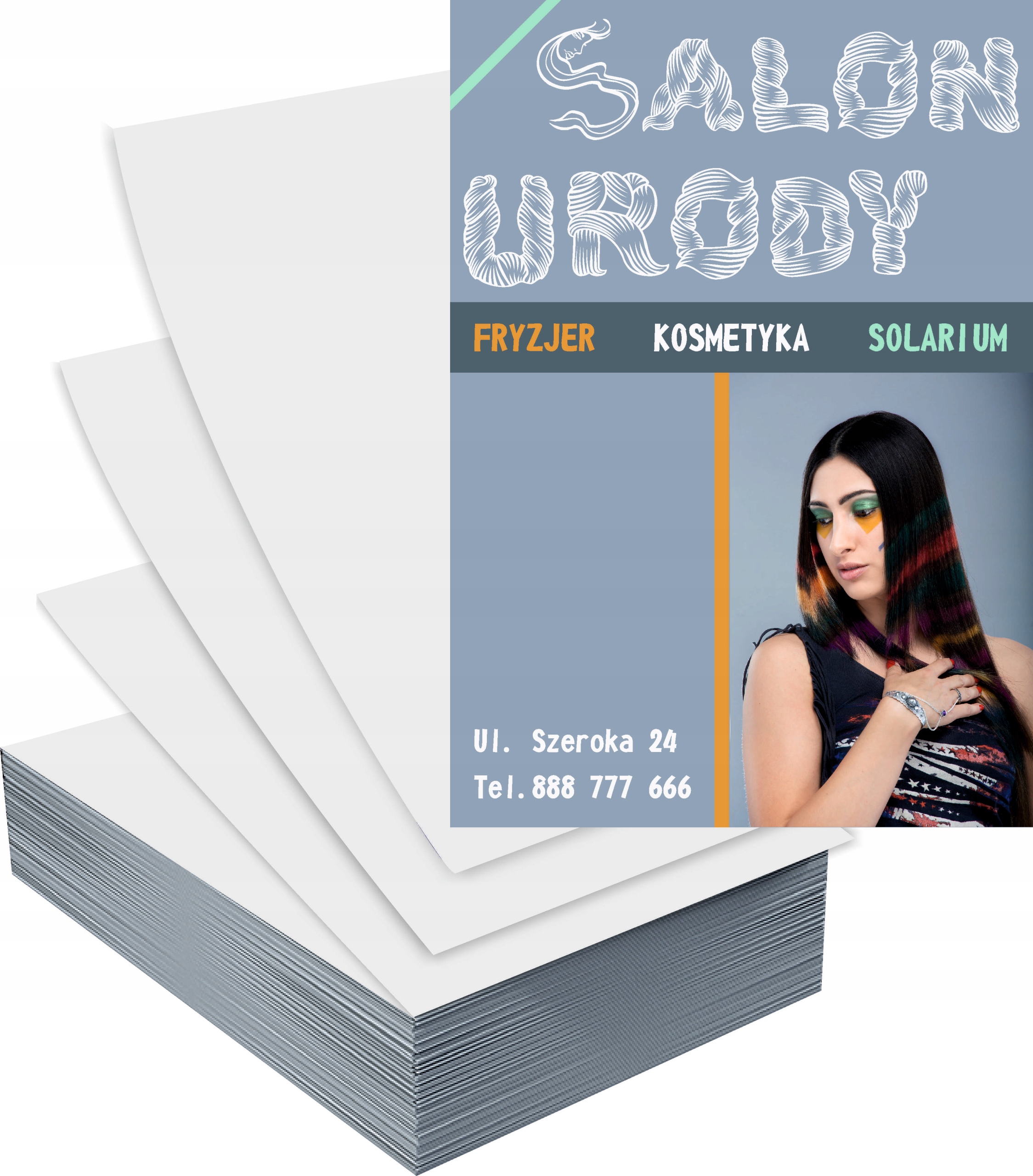 Ulotki A6 1000szt reklamowe firmowe SALON URODY dużo wzorów projekt w cenie