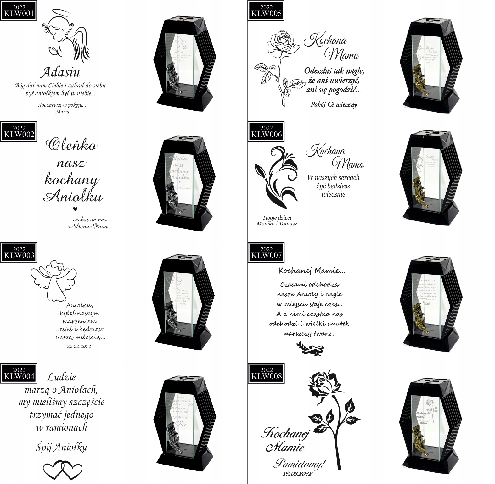 NOWOCZESNY ZNICZ z grawerem personalizowany twój napis kochanym dziadkom