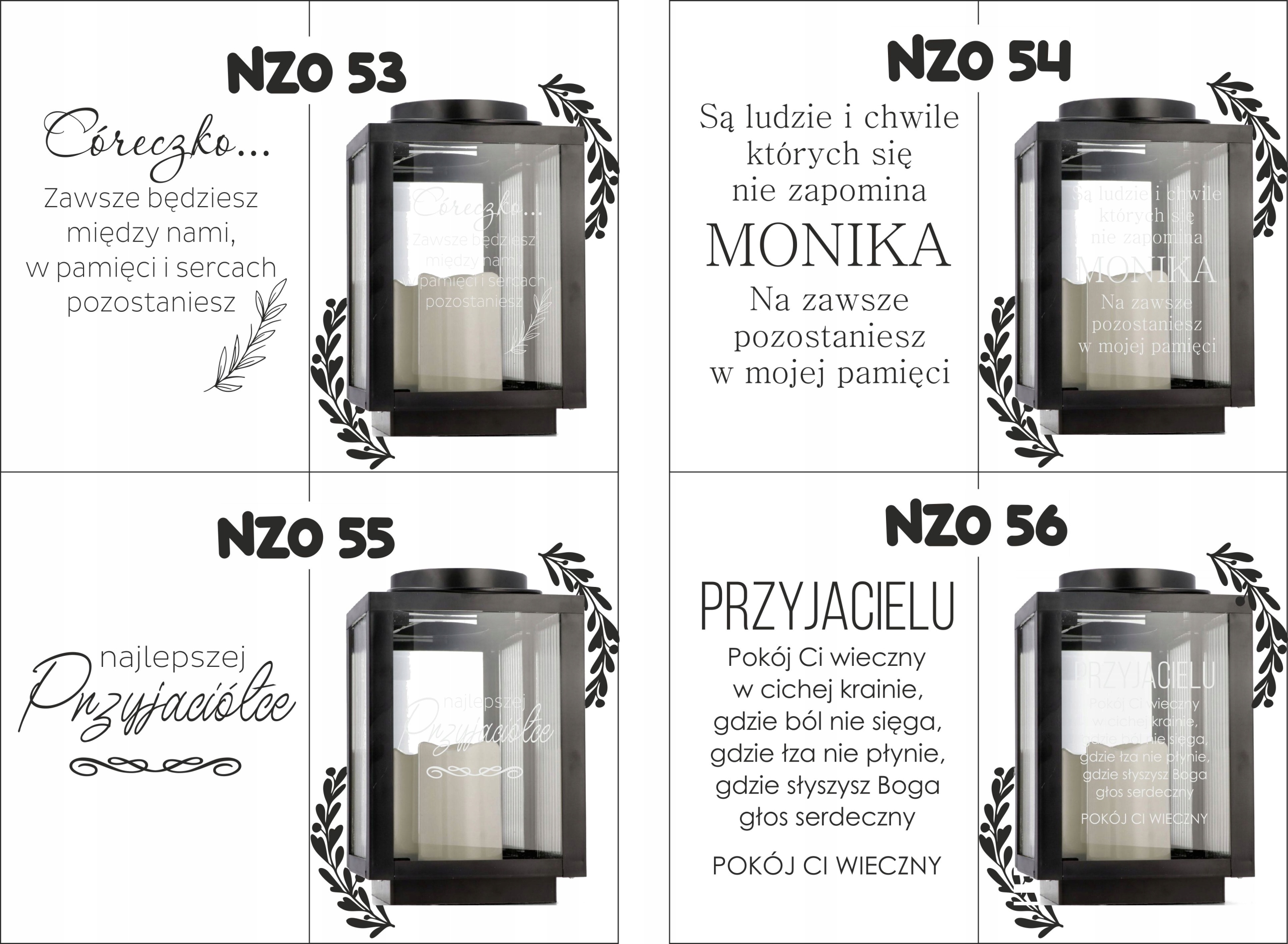 Znicz latarenka na grób z grawerem imię data dedykacja personalizowany wzór