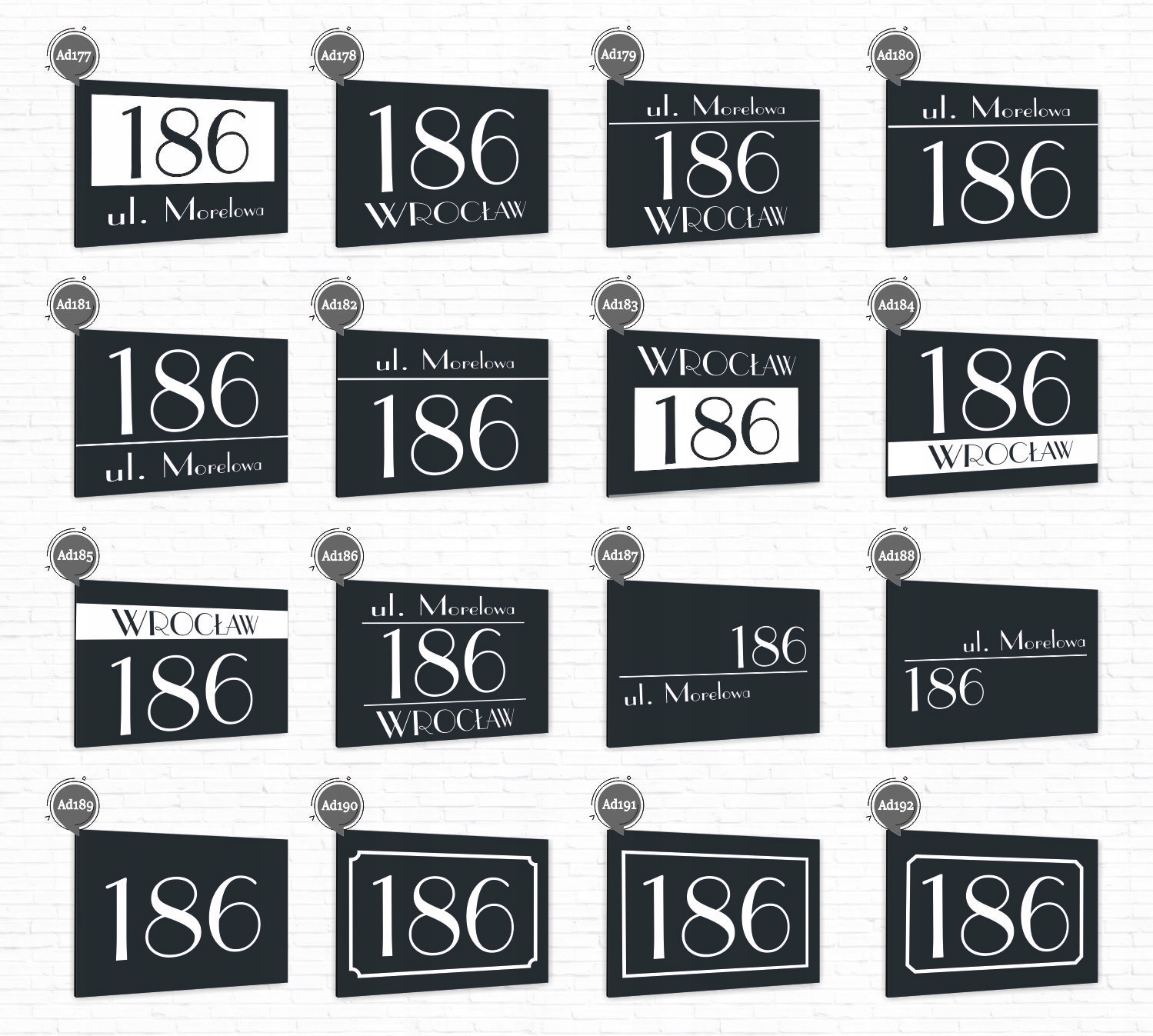 Tabliczka ADRESOWA Z TWOIM ADRESEM STRZAŁKA NUMER