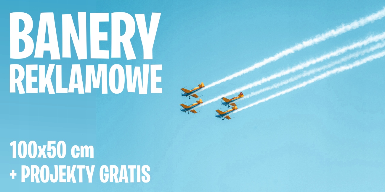 BANER REKLAMOWY oczkowany plandeka 100x50 DOWOLNA GRAFIKA projekt w cenie