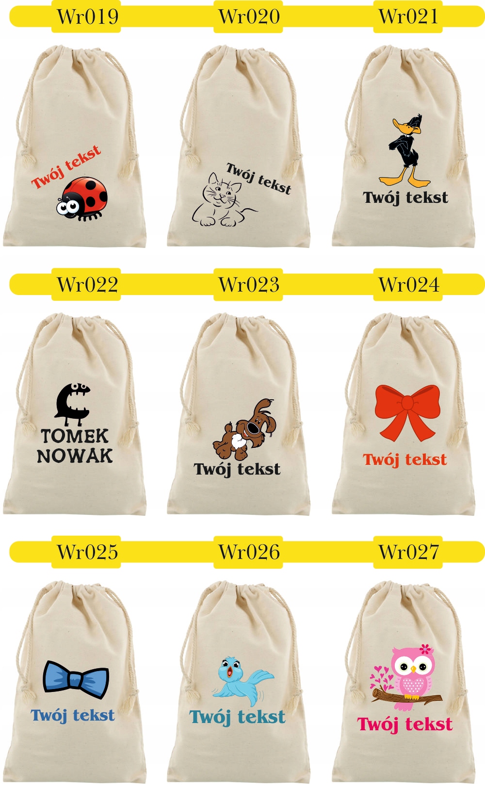 Worek imienny na buty świąteczny dla dziewczynki