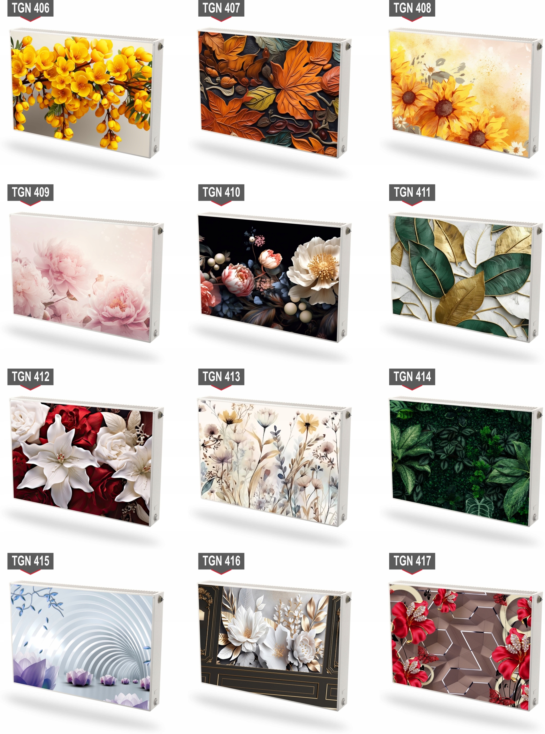 Mata magnetyczna magnes na grzejnik kaloryfer na wymiar CZERWONE RÓŻE 60x80