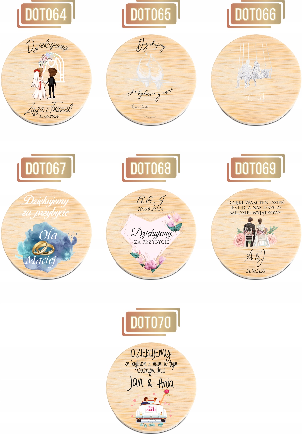 OTWIERACZ DREWNIANY magnes z waszym zdjęciem PODZIĘKOWANIE NA WESELE ŚLUB