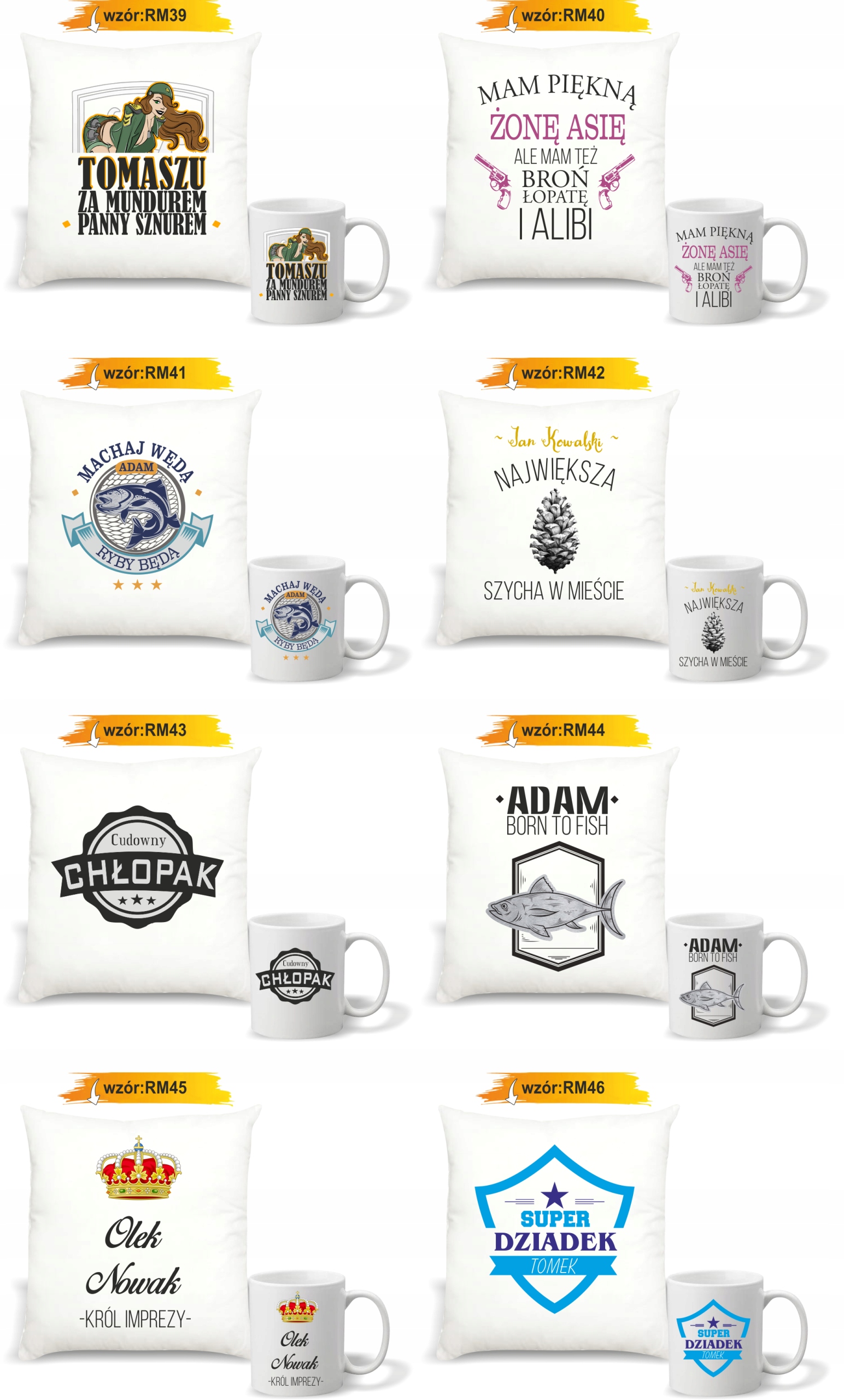Zestaw PODUSZKA i KUBEK PERSONALIZOWANY nadruk ZDJĘCIE napis tekst imię